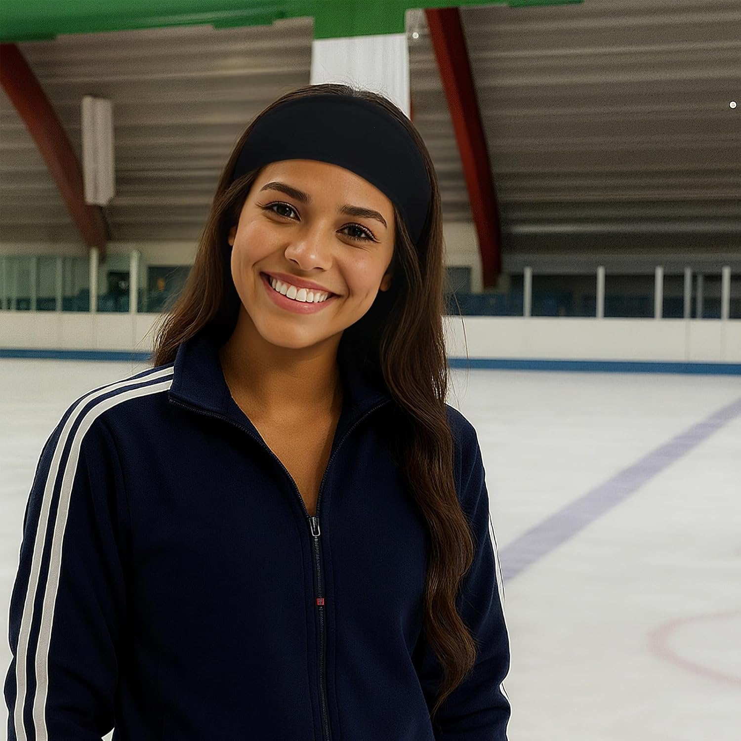 Chicingyou 2 Pcs Black Headband for Figure Skating Ice Skating Protective Headband with Padded for Women Men Athletic Guards Accessories image number 1