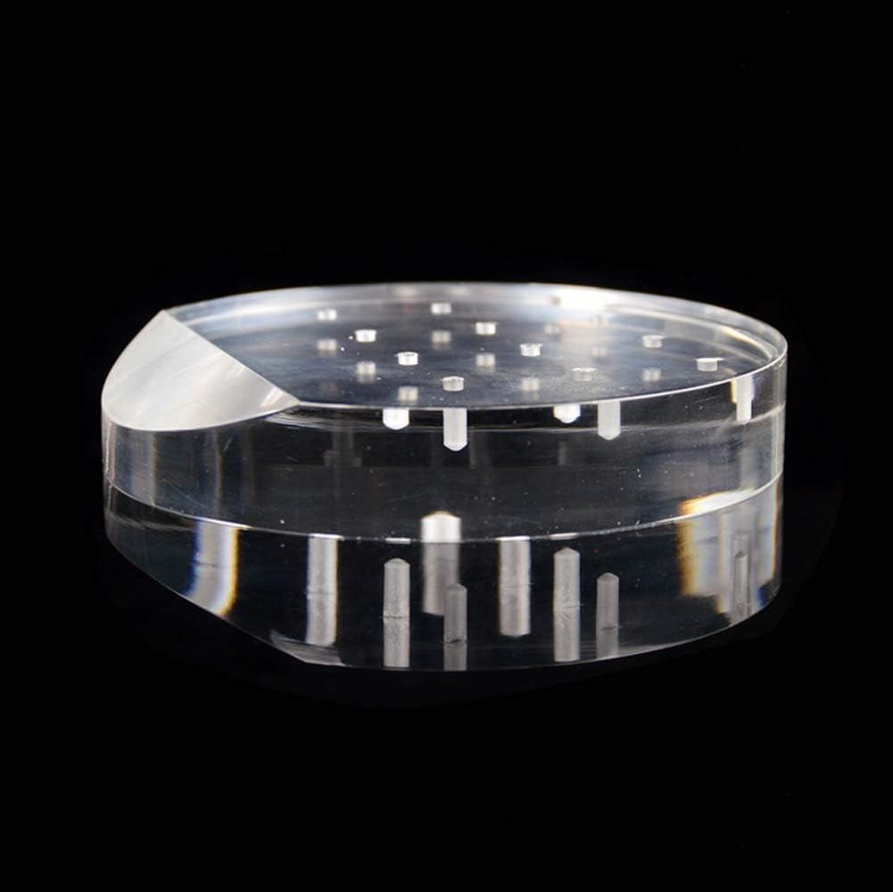 1Pc Clear Acrylic Nail Drill Bit Holder Stand Case Display Organizer 12 Holes Drill Bit Holder Manicure Tools for Home Use or Profession Nail Salon Use, Round image number 3