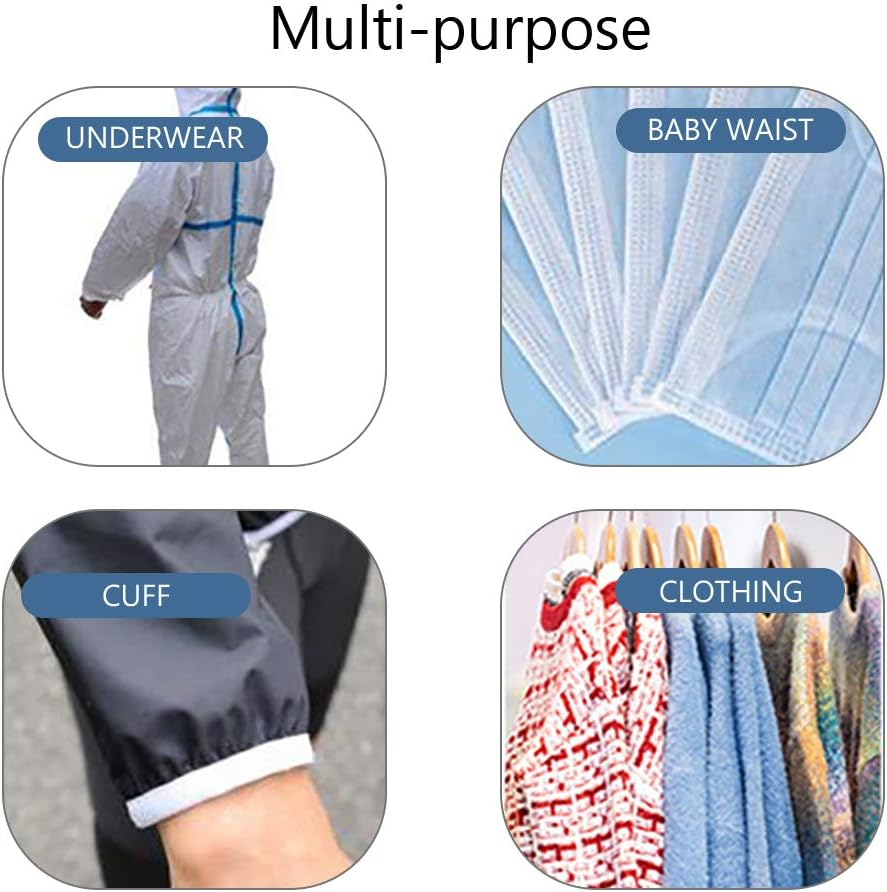 White Elastic Band for Sewing, 200 Yards 1/4 Inch Elastic Cord/Elastic Rope - Heavy Stretch Knit Elastic Band for Sewing Crafts DIY Jewelry Making Bedspread Cuff image number 1