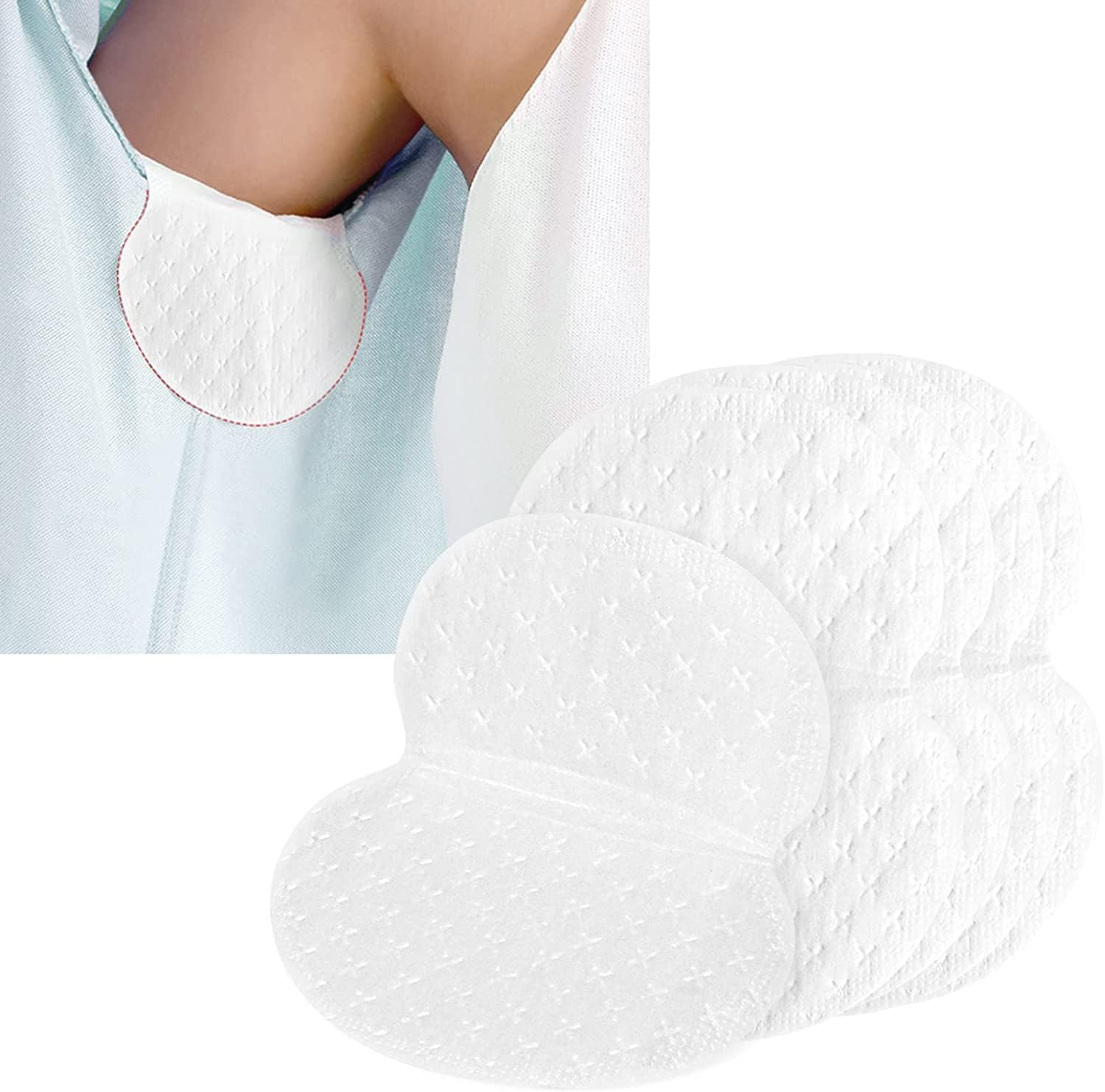 100 Pcs Underarm Sweat Pads, Self Adhesive Armpit Sweat Pads Shields Pads Disposable Sweat Absorbing Pads Perspiration Pads Sweat Patches Sweat Block for Women and Men image number 3