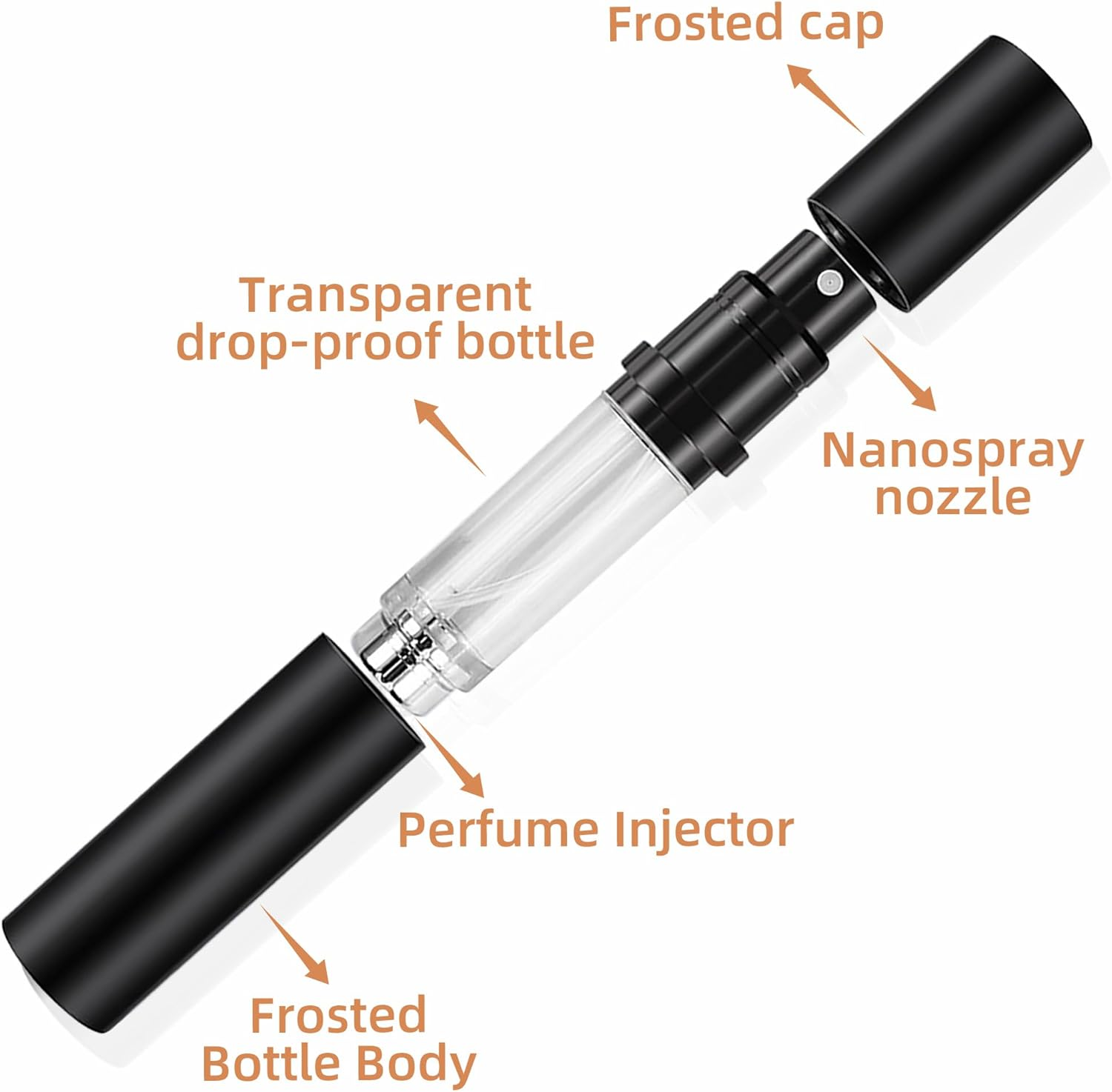 Muilsae AA01BK Perfume Atomiser 0.34 Oz Refillable Perfume Bottle Portable and Bag Cologne Dispenser Bottom Fill for Travel and Holidays (Black 10 Ml) - Pink 10Ml image number 4