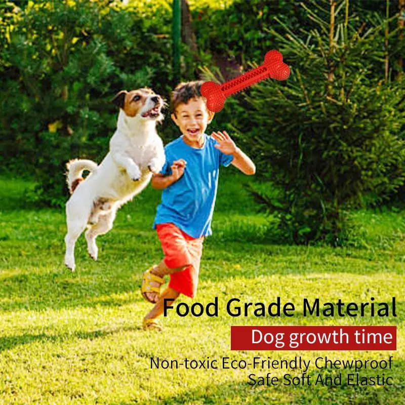 Patchy'S Pets Puppy and Dog Toothbrush Dental Chew Toy Bone, Teeth Cleaning, Teething, Soft Flexible Durable Rubber Dog Toys, Small Treat Holder, Puppy and Small Breeds, Non Toxic (Green)