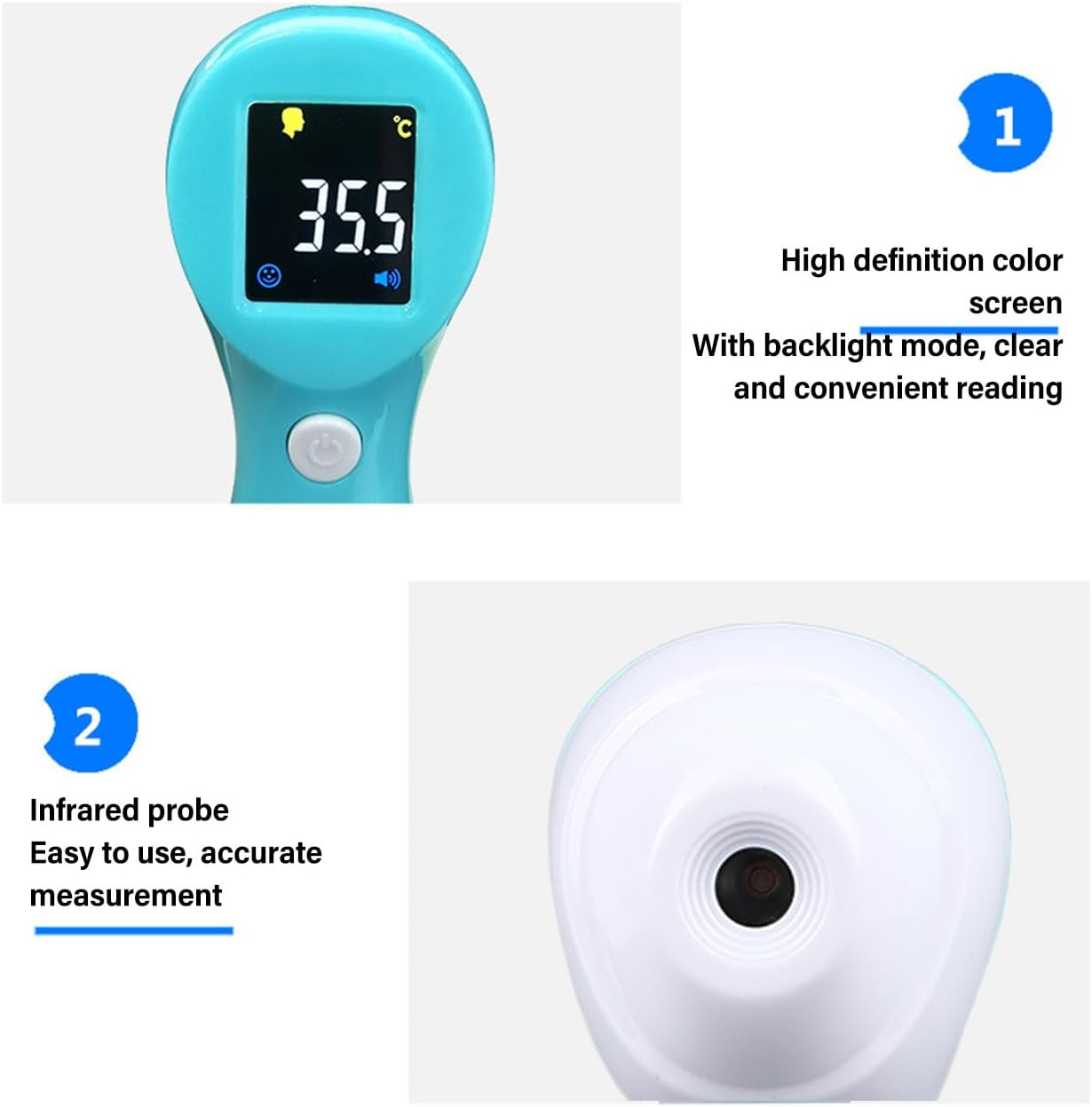 High Accuracy Digital Pet Thermometer, Infrared Pet Thermometer, 3 in 1 Animal Thermometer with Infrared Light Measure for Cats Dogs Horse Sheep Pigs image number 1