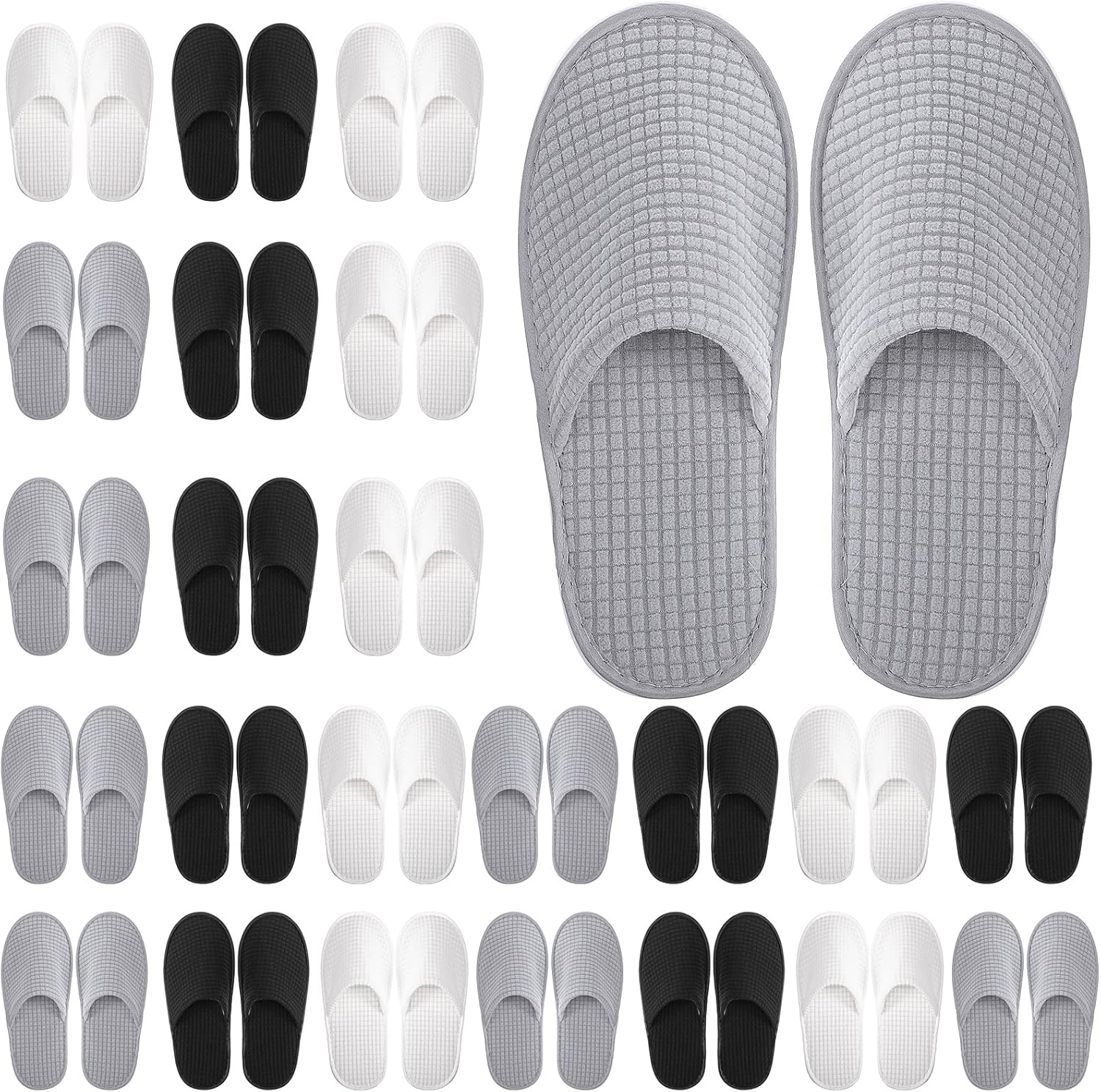 24 Pairs Non Slip Disposable Slippers, Closed Toe for Family Spa Guests Hotels Home Party, Housewarming