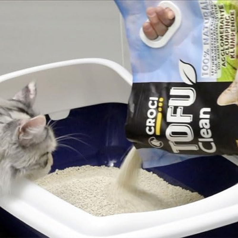 Croci Tofu Clean Litter 10L - Clumping Cat Litter, Biodegradable, Flushes down the Toilet, 100% Vegetable, Long Lasting Anti-Odor Sand image number 2