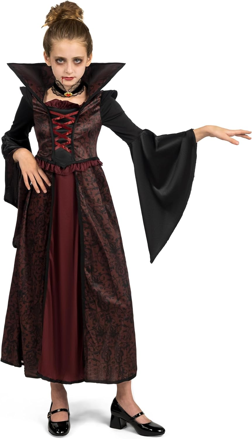 Spooktacular Creations Halloween Royal Vampire Costume Set for Girls Dress up Party, Cosplay, Vampire-Themed Party image number 4