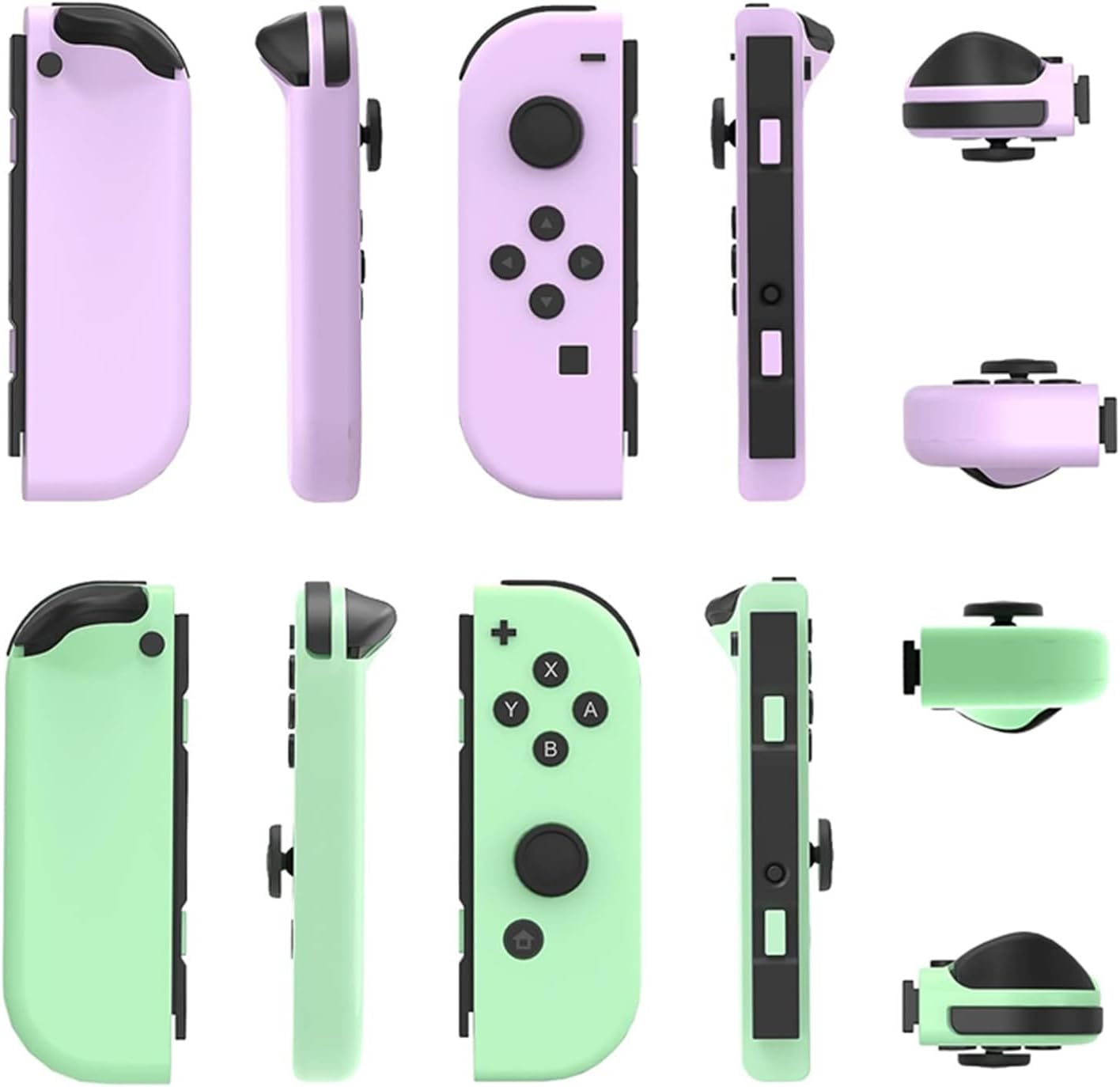 Joy-Cons for Switch Controllers, Wireless Replacement for Switch, Left and Right Controllers Support Sports Dual Vibration/Wake-Up/Motion Control/Screenshot Function (Light Purple/Light Green) image number 4