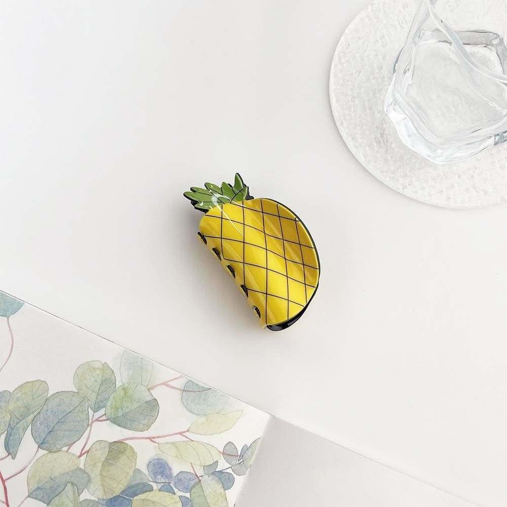 Grab Clip Creative Cute Women Hair Accessories Strawberry Shark Clip Vegetable Hair Catching Shark Clip, Acrylic Hair Claw Avocado image number 4