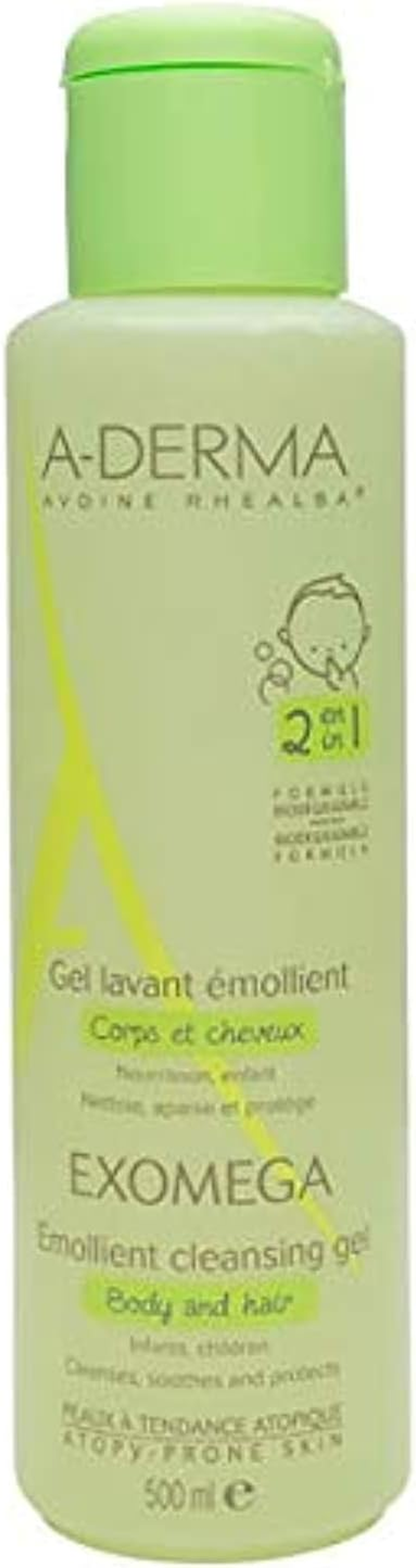 A-Derma Exomega Emollient Cleansing Gel Body and Hair 500Ml