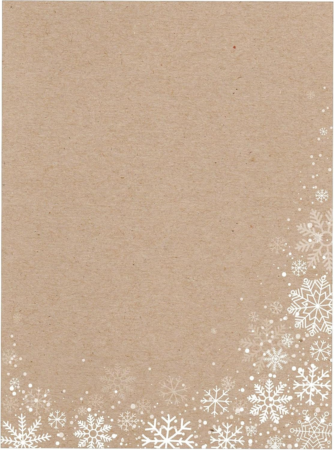 140 Pcs Christmas Stationery Paper White Snowflakes Letterhead Paper 8.5" X 11" Rustic Faux Kraft Winter Holiday Paper for Wedding Invitation Crafts Computer Office Supplies image number 1