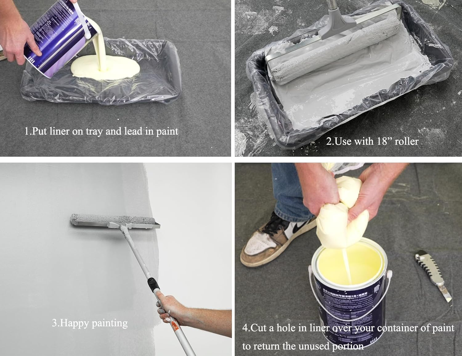 ROLLINGDOG 18 Inch Paint Tray Liners - Exclusively Use with Rollingdog XL Series Paint Roller Kit (Pack of 5) - 5Pc Paint Tray Liners image number 2