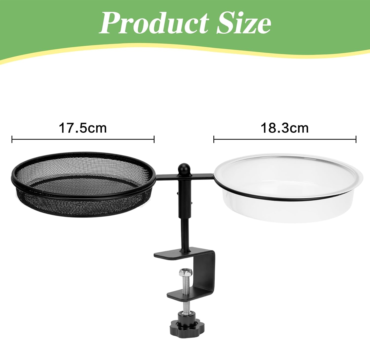 Mosegor 2 in 1 Bird Feeder Deck Mount, Bird Feeding Stand Detachable Bowl Wild Bird Water Food Container Station for Garden Yard Outdoor Balcony Decoration (Round2) image number 3