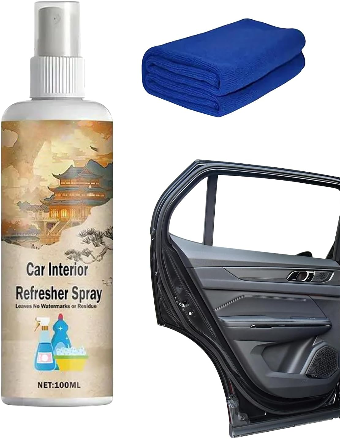 Car Interior Cleaner,100Ml Car Dash Cleaner Carpet Protectant Kit | Deep Cleaning Upholstery Restorer for Stain Removal Carpet Fabric Leather Seat Care Restoration Truck RV image number 4
