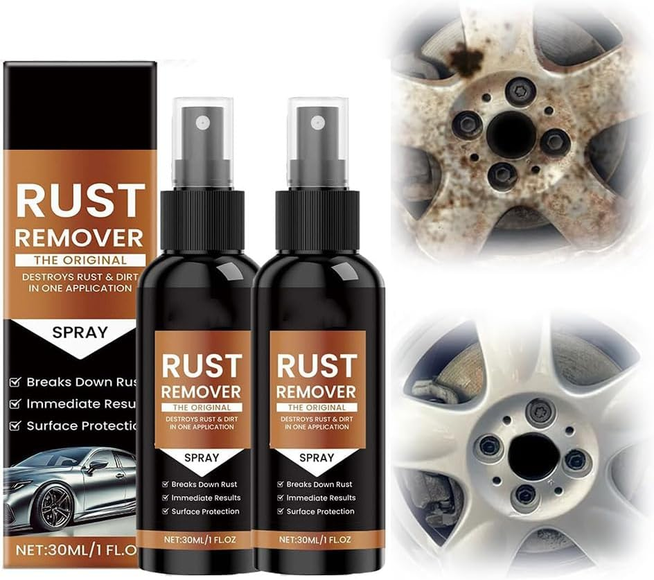 2 PCS Nexa Rust Remover Spray, Nexa Car Scratch Remover,30Ml Iron Stain Cleaner,For Heavy Duty Rust Dissolver for Metal, Tools, Cars, Chains（30Ml） image number 2