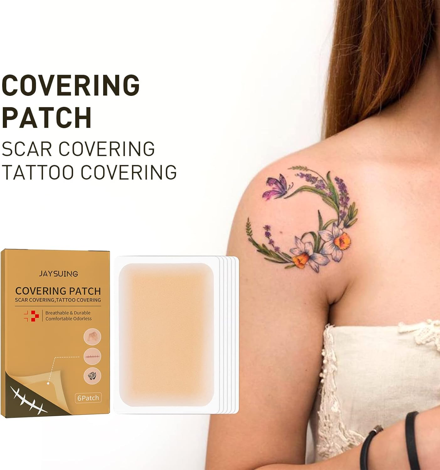 Skin Concealer Tattoo Scar Mask, Invisible Waterproof Skin Tone Cover image number 1