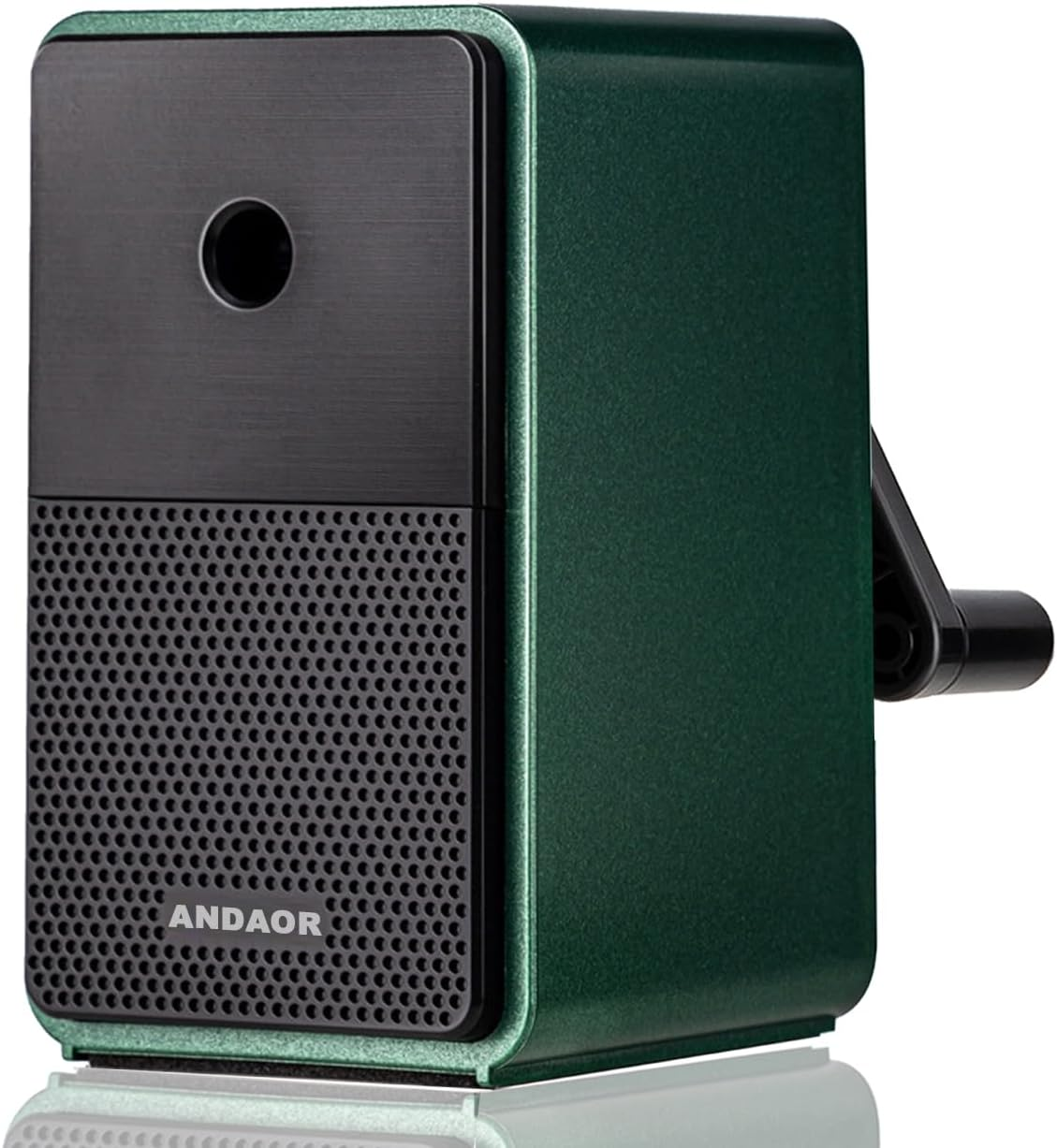 Manual Pencil Sharpener Desk Pencil Sharpener with Container 5 Grades of Thickness Adjustable and Auto-Stop Function Suitable for Kids/Students/Artists Office Use (Blue.Uk87)