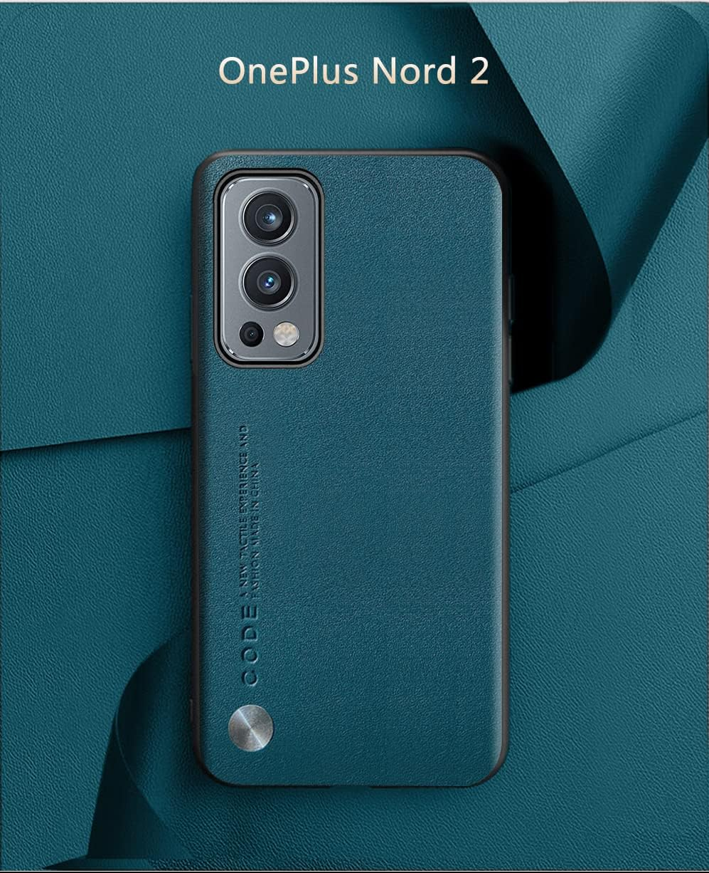 Puxssul for Oneplus Nord 2 5G Case, Soft TPU Synthetic Leather Case, Extremely Lightweight Ultralight Camera Protection Leather Case for Oneplus Nord 2 5G (Teal)