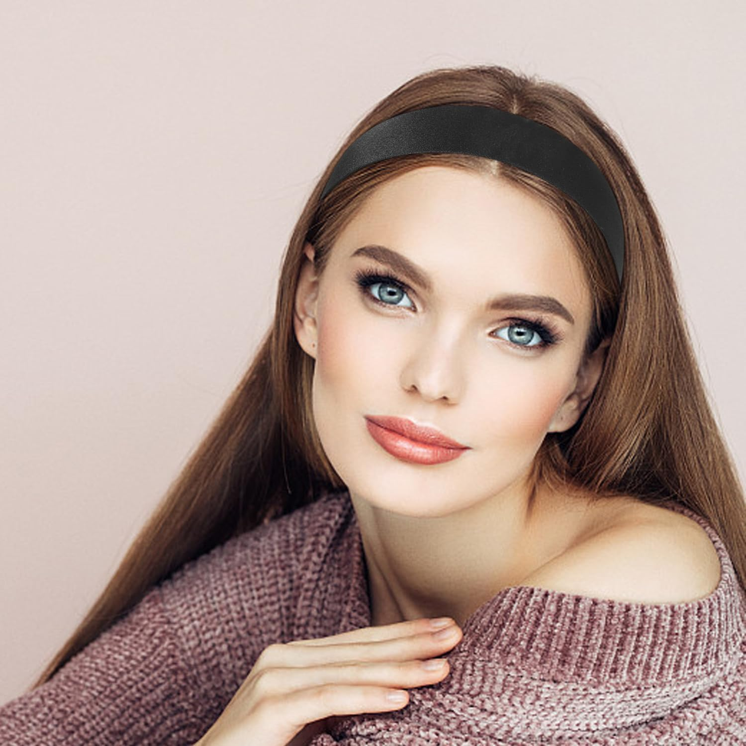 3 Pieces Black Headband, Classic Fashionable Headband, Retro Headband for Women, Simple Hair Accessories, Accessories with Fixed Hairstyle, Non Non-Slip Hairstyle image number 2