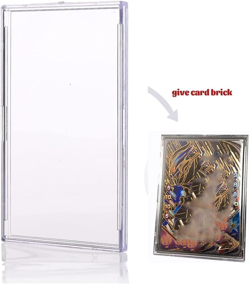 Cards Sleeves Top Loaders 10 Hard Plastic Card Protector Clear Card Brick + 2 Display Stand image number 1