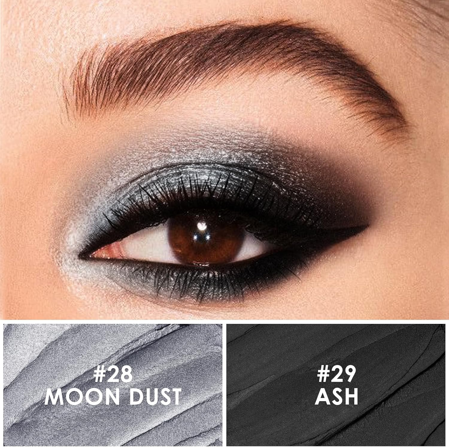 FOCALLURE 2 Pcs Shimmer Cream Eyeshadow Stick,Brightener Eyeshadow Pencil Crayon,Highlighter Eye Shadow Stick Sets with Crease-Proof Formula,Long Lasting Waterproof Eye Shadow Make Up,Smoky Night image number 1