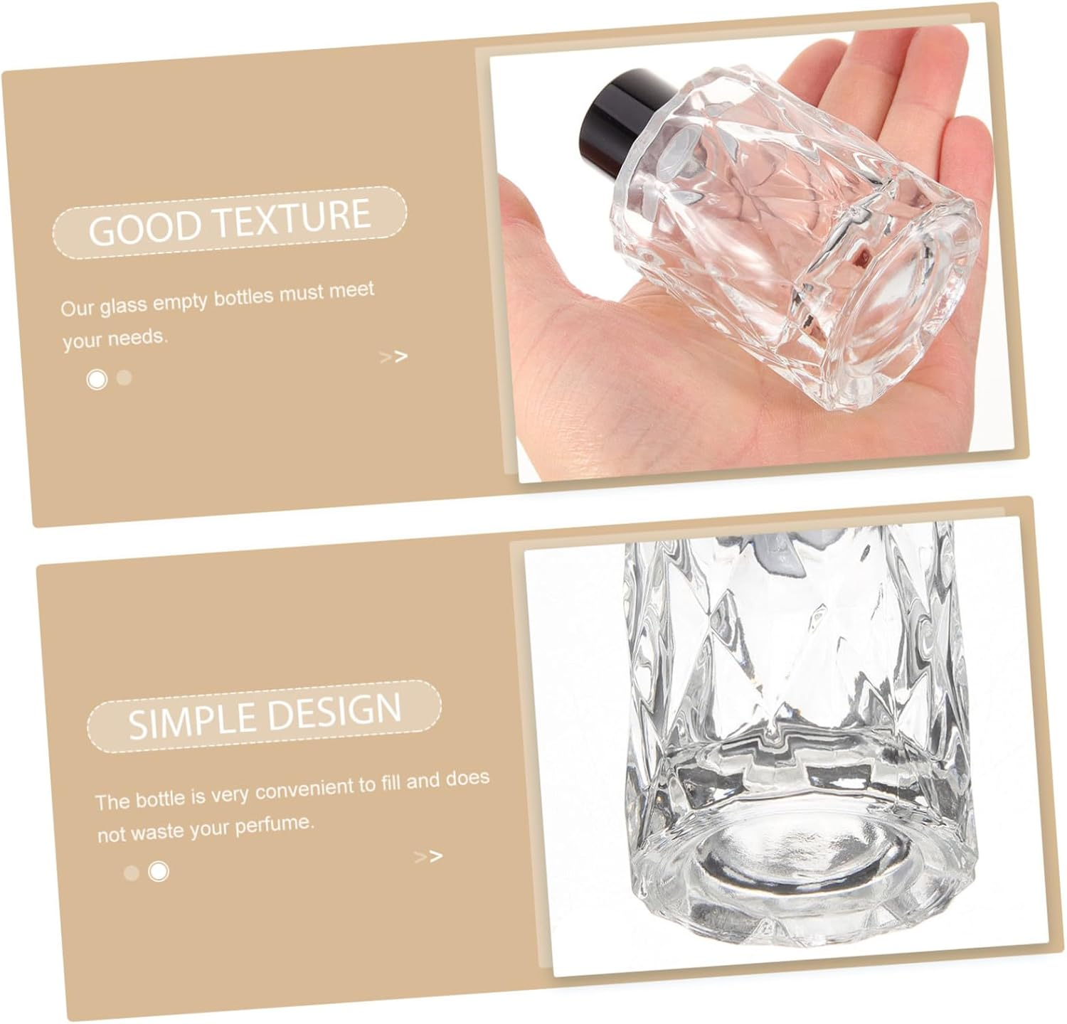Glass Diffuser Bottle Decor and Perfume Container Set 4Pcs 8Cm Elegant Simple Appearance Practical Aroma Releasing for Living Room Bedroom image number 6