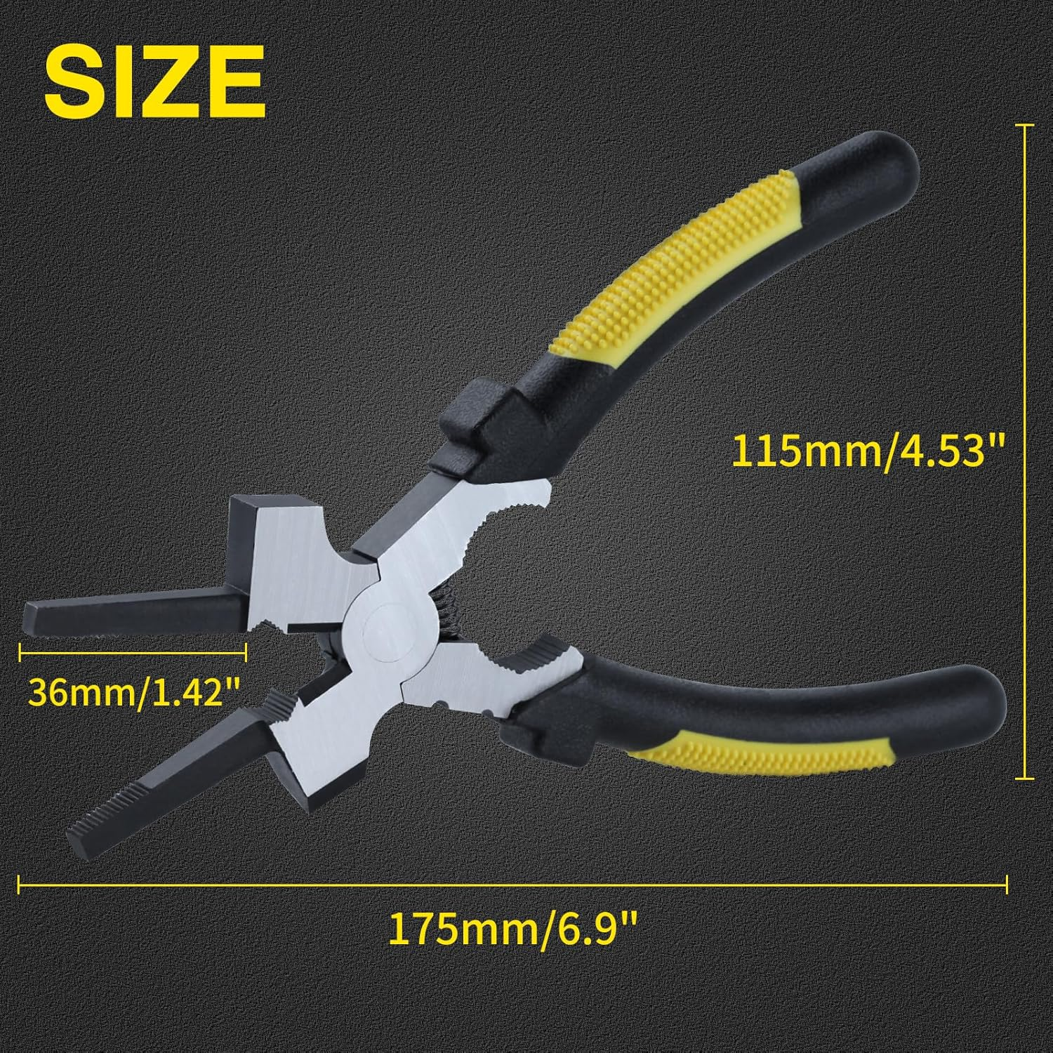SPEEDWOX Mig Welding Pliers with Measurement Holes 7-In-1 Multi-Function Welding Pliers 7" Welding Hand Tool Mig Nozzle Cleaner Slag Hammer for Scraping Spatter, Wire Drawing and Cutting image number 5