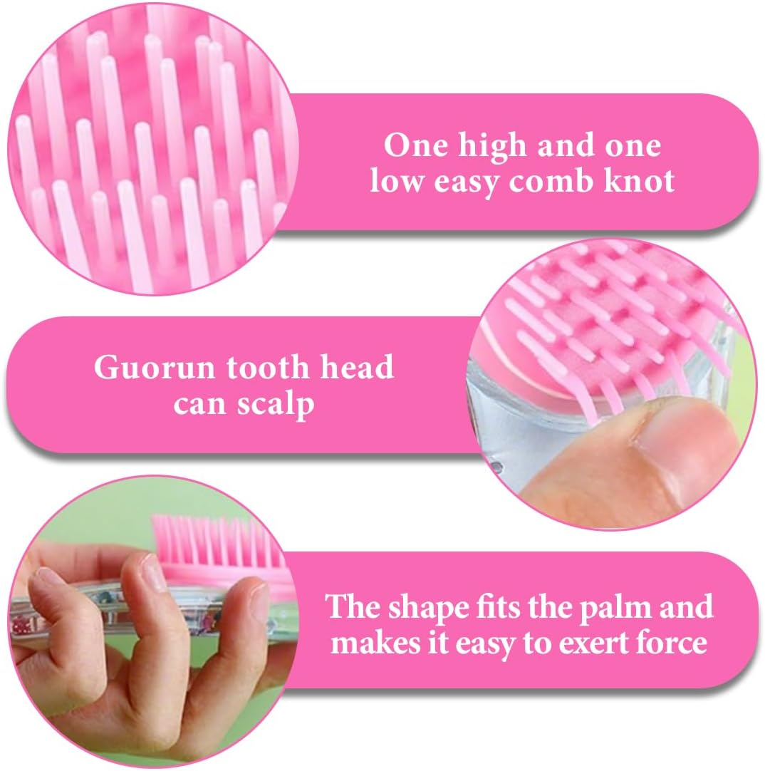 GXGM Hair Brush without Pulling, Curling Brush, the Perfect Detangler Brush for Curls, Straight, Thick, Thin Hair, Hair Brush for Children and Women, Pink Unicorn, 1 Piece image number 1