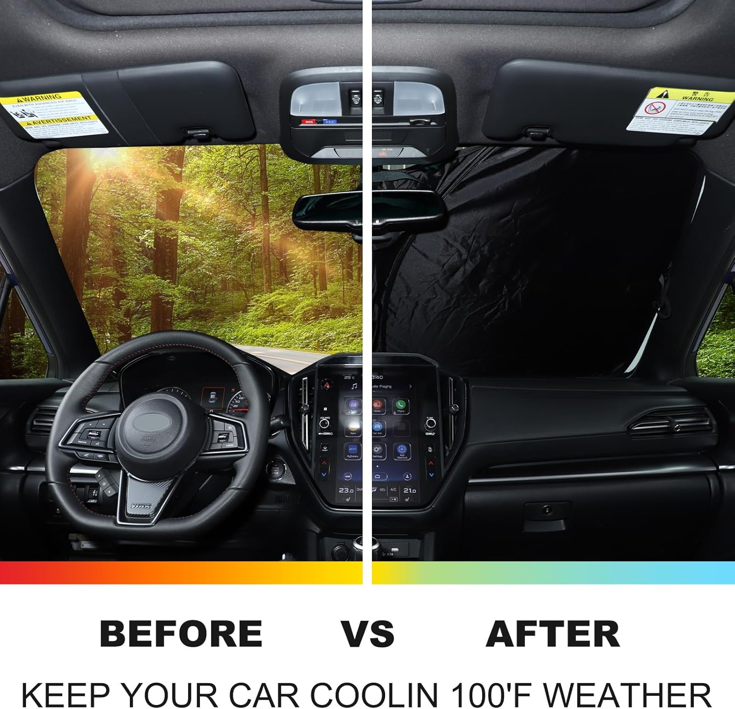 Yinaniutos Windscreen Sun Shade Compatible with Subaru WRX 2022-2025 Accessories | Reflective Windshield Cover Window Shade | UV & Heat Blocking Cover (Polyester (Style B)) image number 4