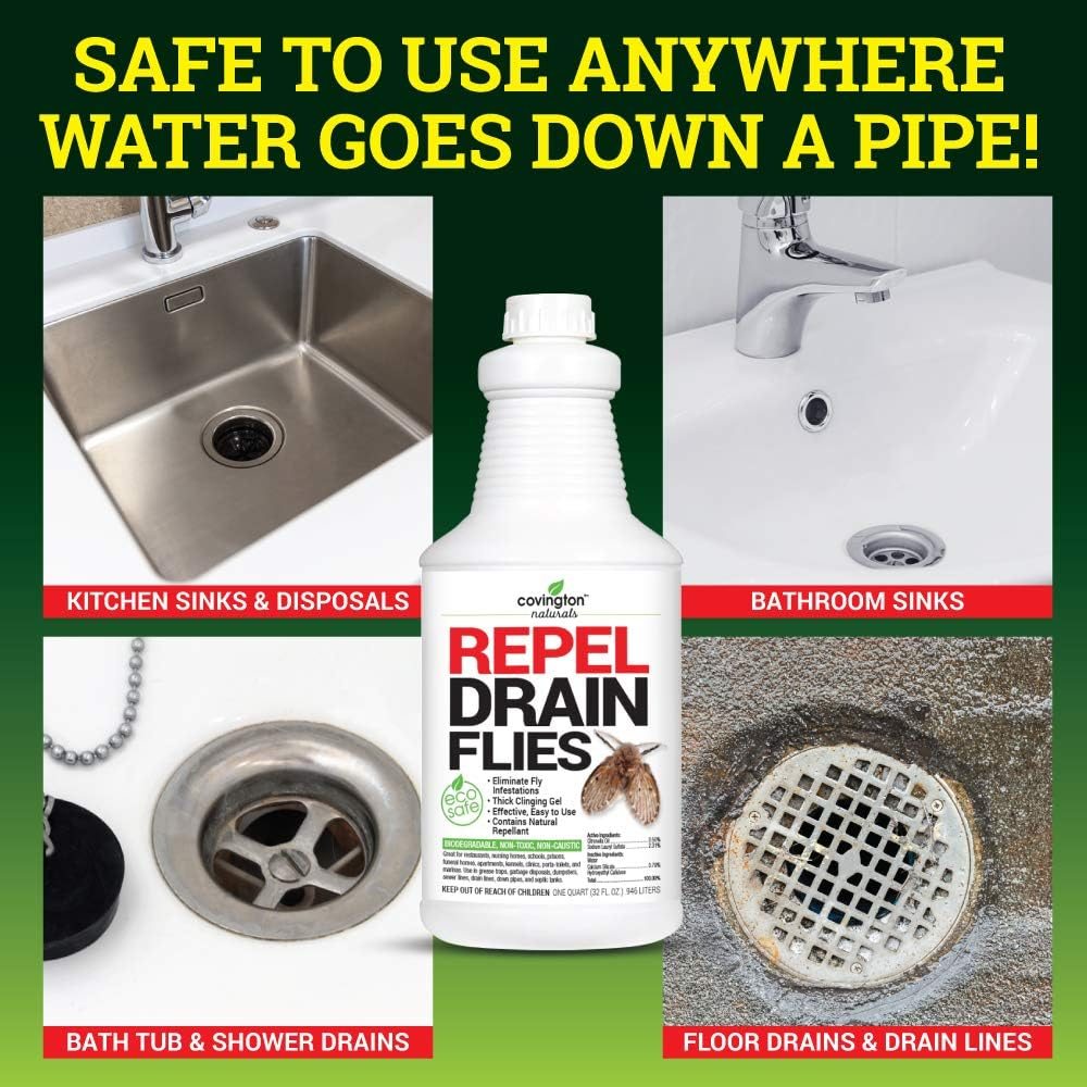 Covington Drain Fly Killer, Natural Fruit Fly Treatment, Eliminates Odor and Drain Flies for Kitchen and Bathroom Sinks, Say Bye to Pesky Drain Flies, Fruit Fly Killer, Odor Eliminating image number 4