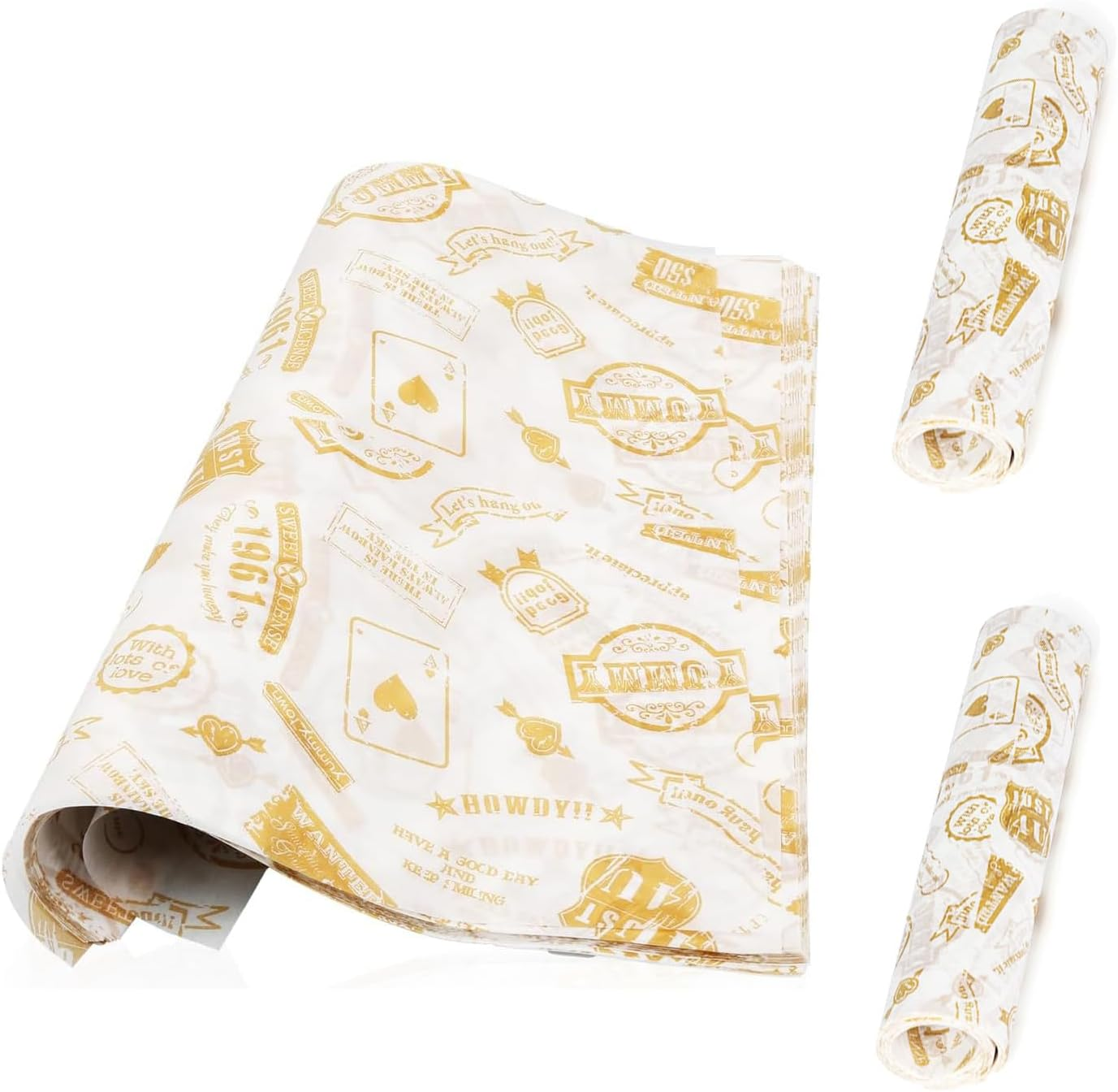 Xinghonyac 100 Pcs Food Grade Wrap Paper, Greaseproof Sandwich Wrap Paper, Baking Wrapping Paper, Food Wrapping Paper, Deli Paper Wax Paper for Sweets, Cakes, Cheese, Chips, Cookies, Sandwiches (C)