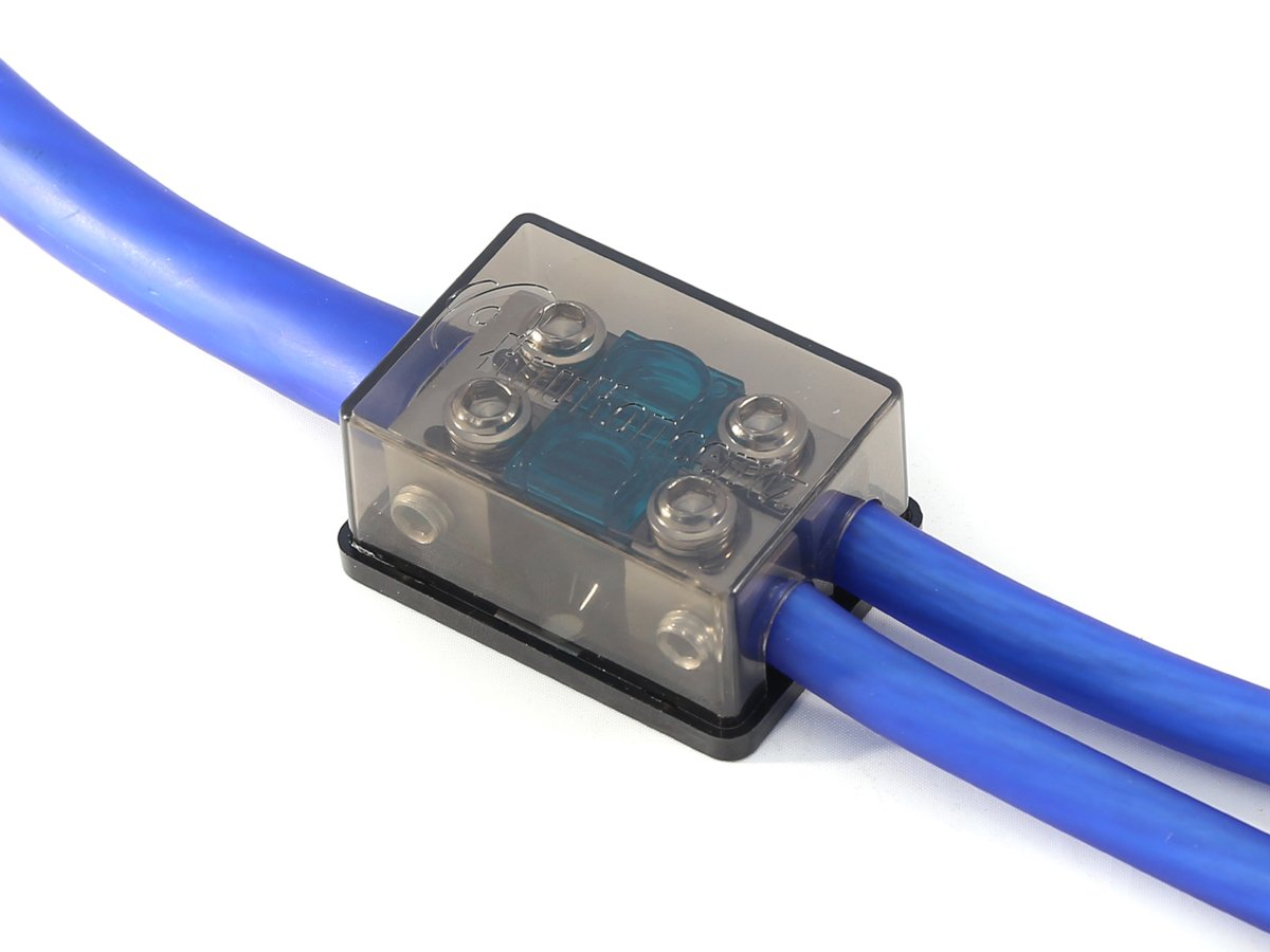 Knukonceptz Bassik 2 Way Mini ANL Fuse Distribution Block - 1/0 Gauge to 4 Gauge - 50 Amp image number 2