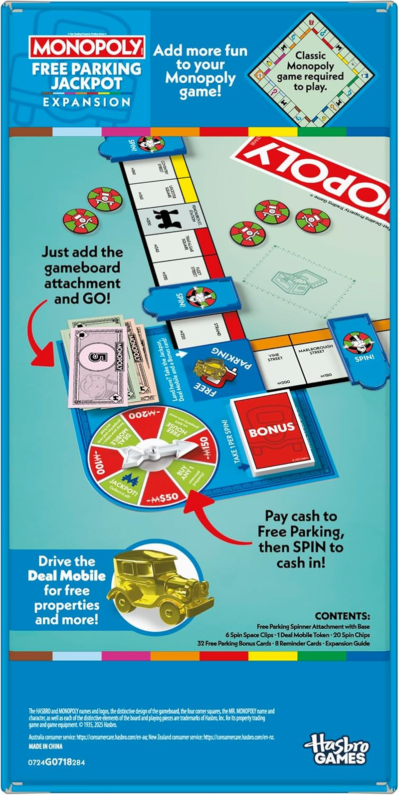 Monopoly Free Parking Jackpot Expansion | Add More Fun to Classic Monopoly Game and Play Faster | Ages 8+ | 2-6 Players | 40 Mins. | Family Board Games image number 3