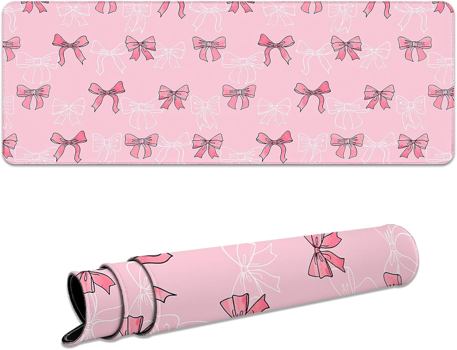 Cute Large Mouse Pad, Aesthetic Mouse Mat with Waterproof and Non-Slip Rubber Base,Gaming Mouse Mat for Daily Office,Home,Desk Pad Mat, 80Cm*30Cm*3Mm(31.5X11.9In), Xl,Pink Strawberry