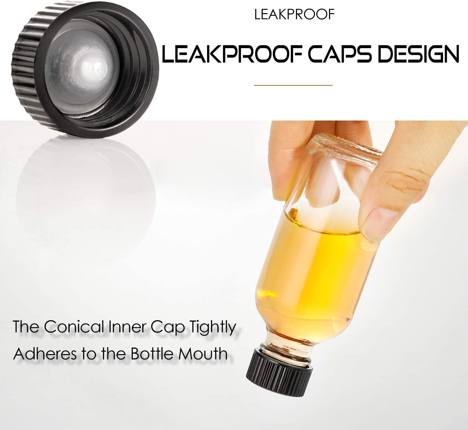 12 Pack, 2 Oz Small Clear Glass Bottles W/Lid & 3 Stainless Steel Funnels - 60Ml Boston Sample Bottles - Mini Travel Essential or Decorative Bottles for Potion, Juice, Wellness, Ginger Shots, Whiskey image number 3