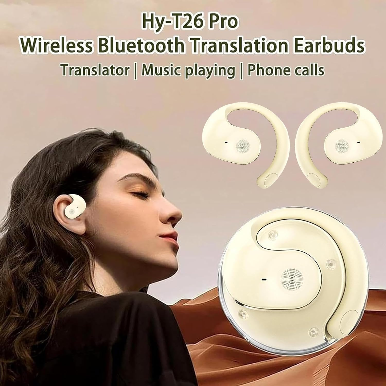 Hy-T26 Pro Language Translator Real Time, Artificial Intelligence Earphones, Wireless Blu-Etooth Translator Earbuds, Language Translator Earphones image number 5