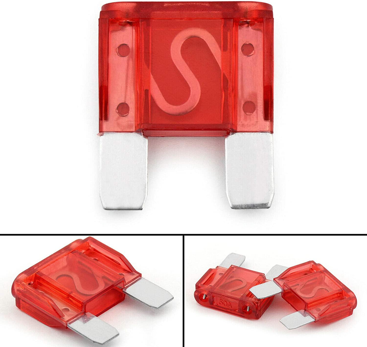 5 PCS Maxi Blade Fuses 20A, 30A, 40A, 50A, 60A, 70A, 80A, 90A, 100A and 120A(30Mm X 34Mm) (20AMP)