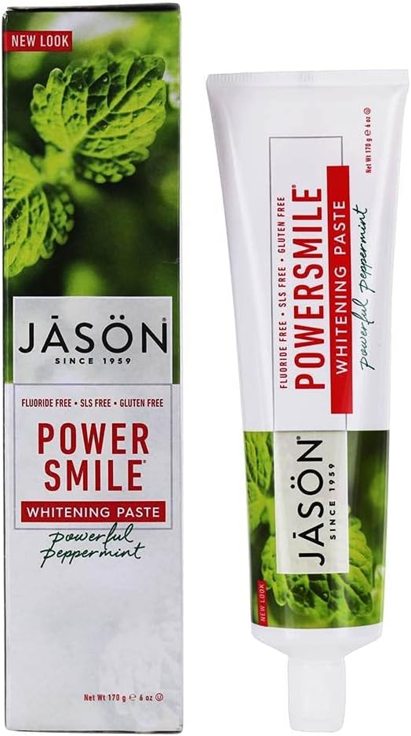 JASON Natural Products - Powersmile Fluoride Free Whitening Toothpaste Powerful Peppermint - 6 Oz. image number 1