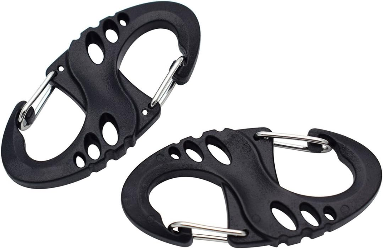 12 Pack S Shaped Carabiner 8 Shaped Snap Keychain Hook Clip Outdoor Camping for Molle Backpack Hanger Buckle Quick Release Keychain