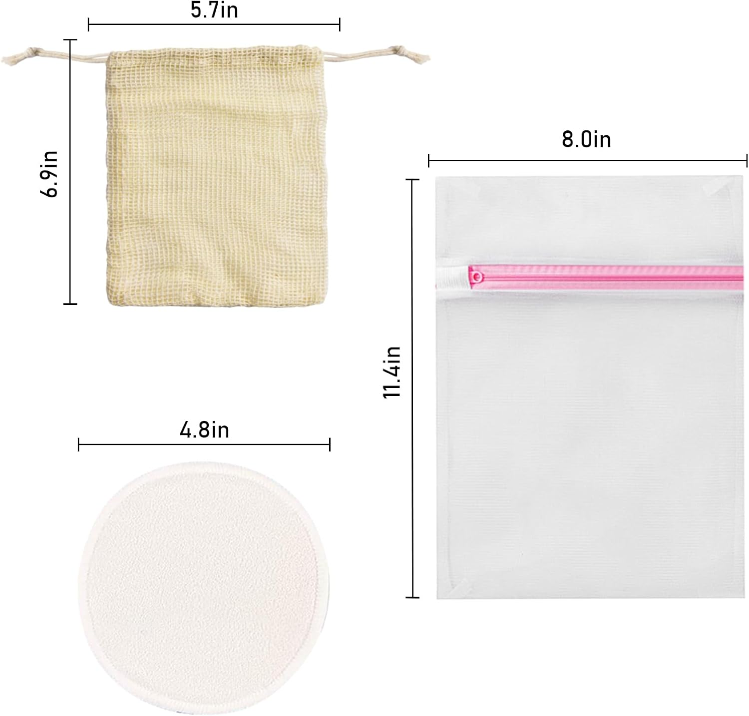 14PCS Organic Bamboo Nursing Pads Reusable Washable Breast Pads with Laundry and Storage Bags Soft Absorbent Hypoallergenic Eco-Friendly Pad for Breastfeeding Postpartum Protection image number 4