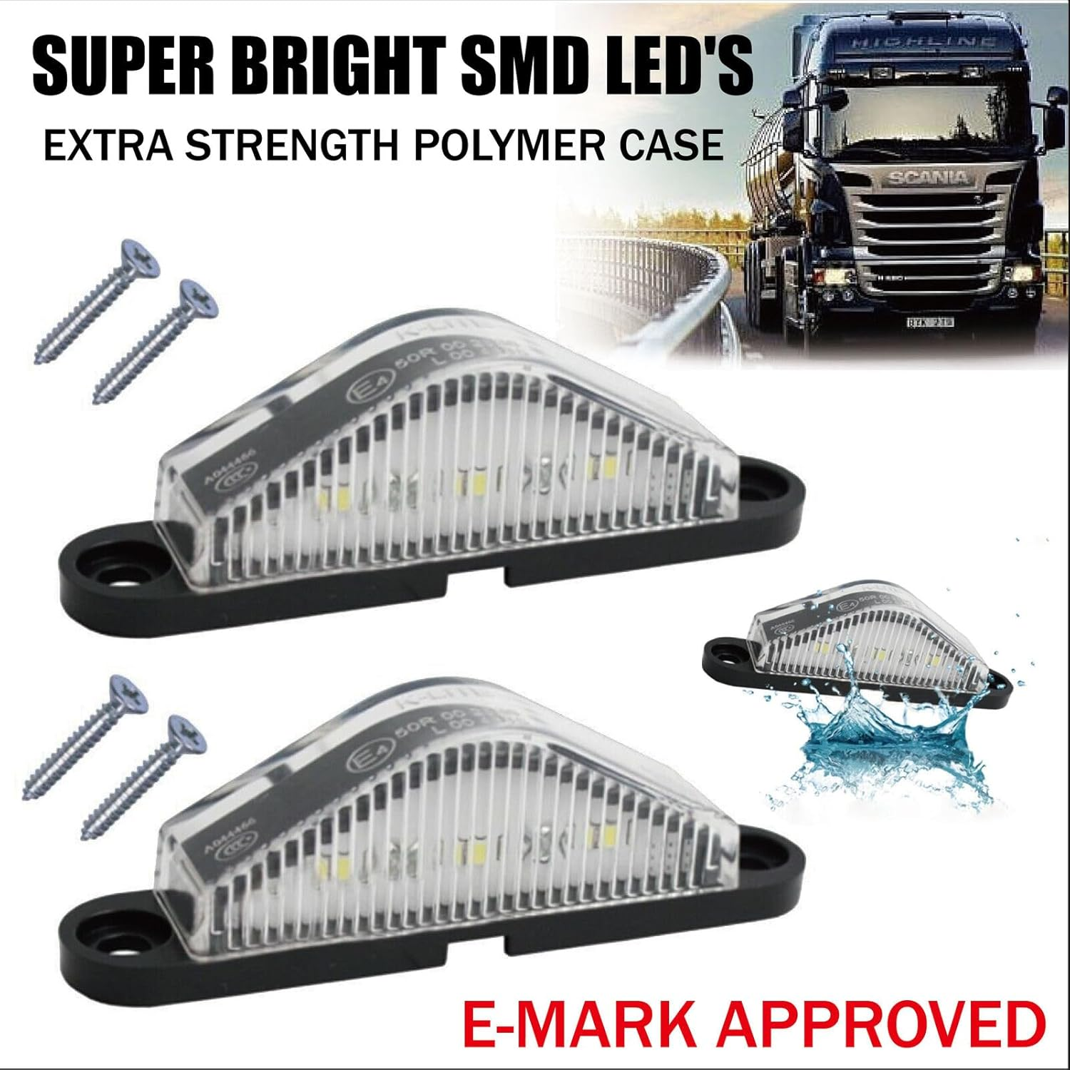 Tootoo 2Pcs LED License Number Plate Light Lamp Truck Caravan Trailer Boat UTE 10-30V image number 3