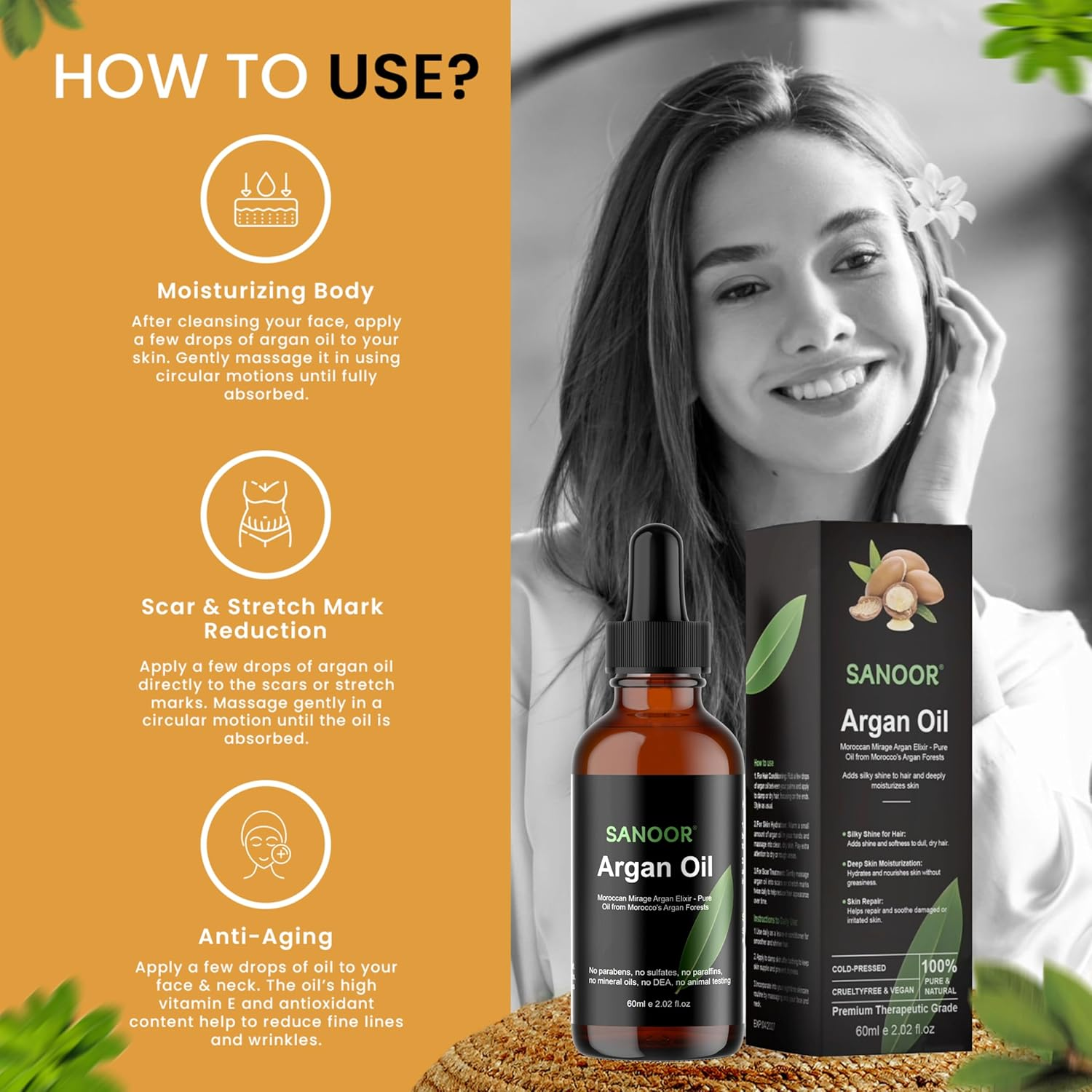 Moroccan Mirage Argan Elixir - Pure Oil for Luxurious Skin & Hair Care | Hair Conditioning | Skin Hydration | Scar Treatment | 60Ml 2 Fl.Oz image number 1