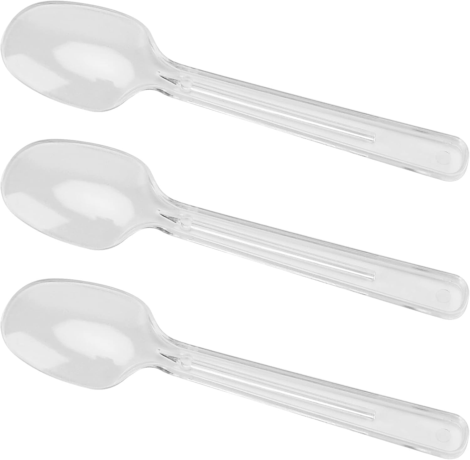 SINJEUN 400 PCS Mini Dessert Spoons, 10Cm Clear Plastic Lightweight Reusable Teaspoons for Party, New Year, Dessert House image number 5