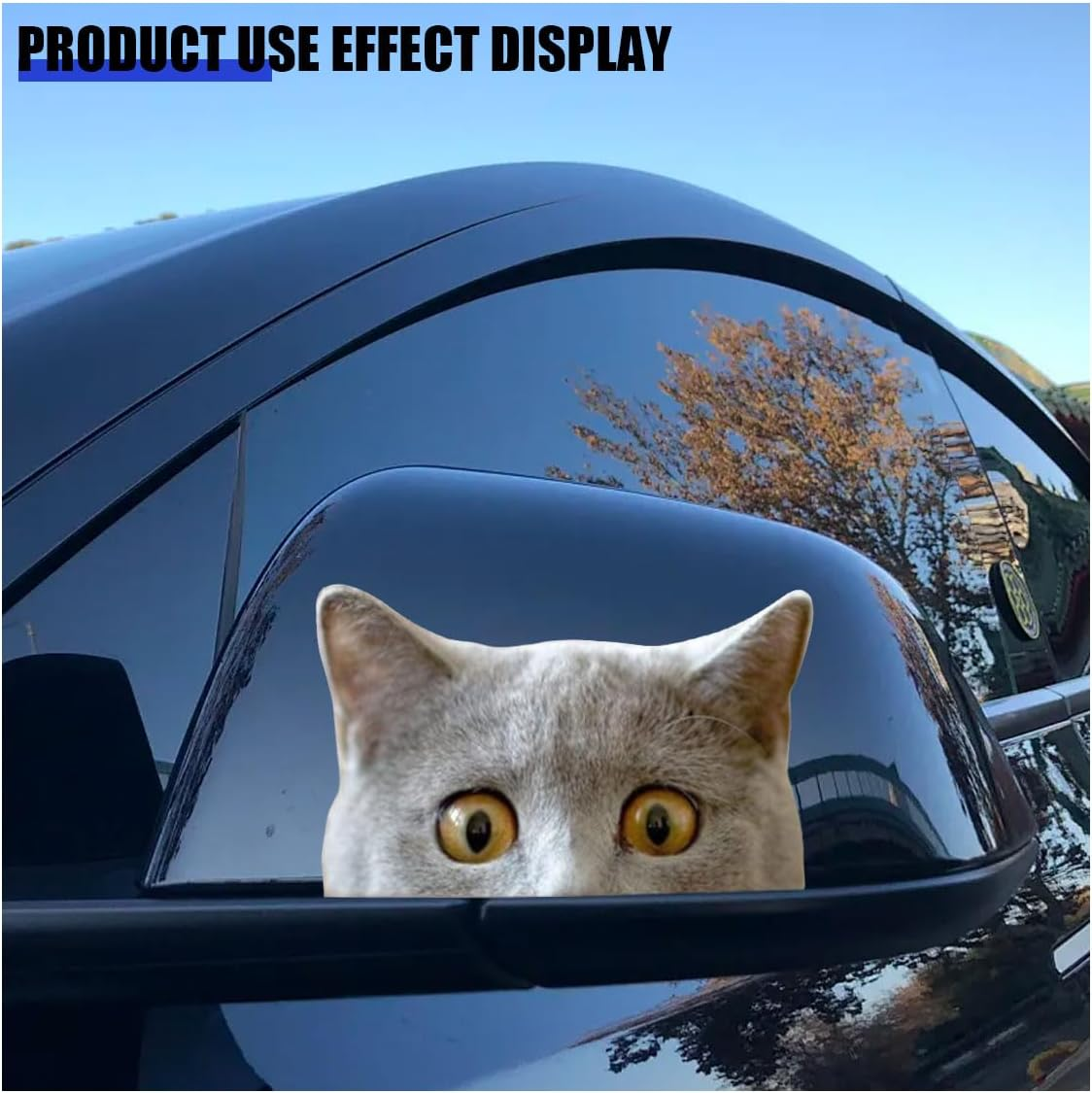 Cute Peeking Sneaky Cat Sticker Waterproof Indoor Outdoor Vinyl Decal, 5Inch Curious Peeking Kitty Cat Sticker for Car Window Bumper Laptop Motorcycle, and Any Other Smooth Surface (A) - B image number 6
