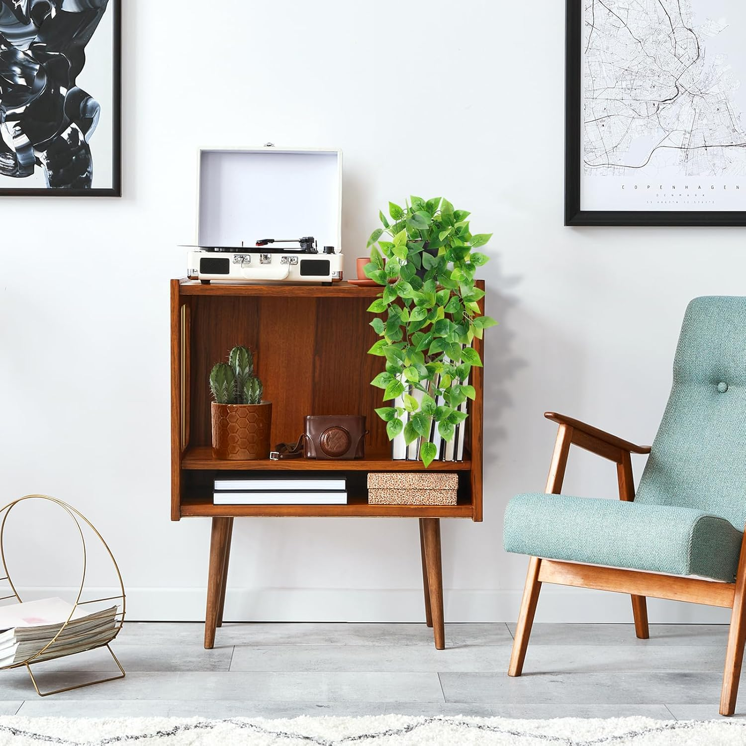 WXBOOM 2 Pcs Fake, Artificial Potted Plant Artificial Ivy Vine Plant Hanging Plant Pothos for Home Office Indoor Outdoor Garden Decor image number 5