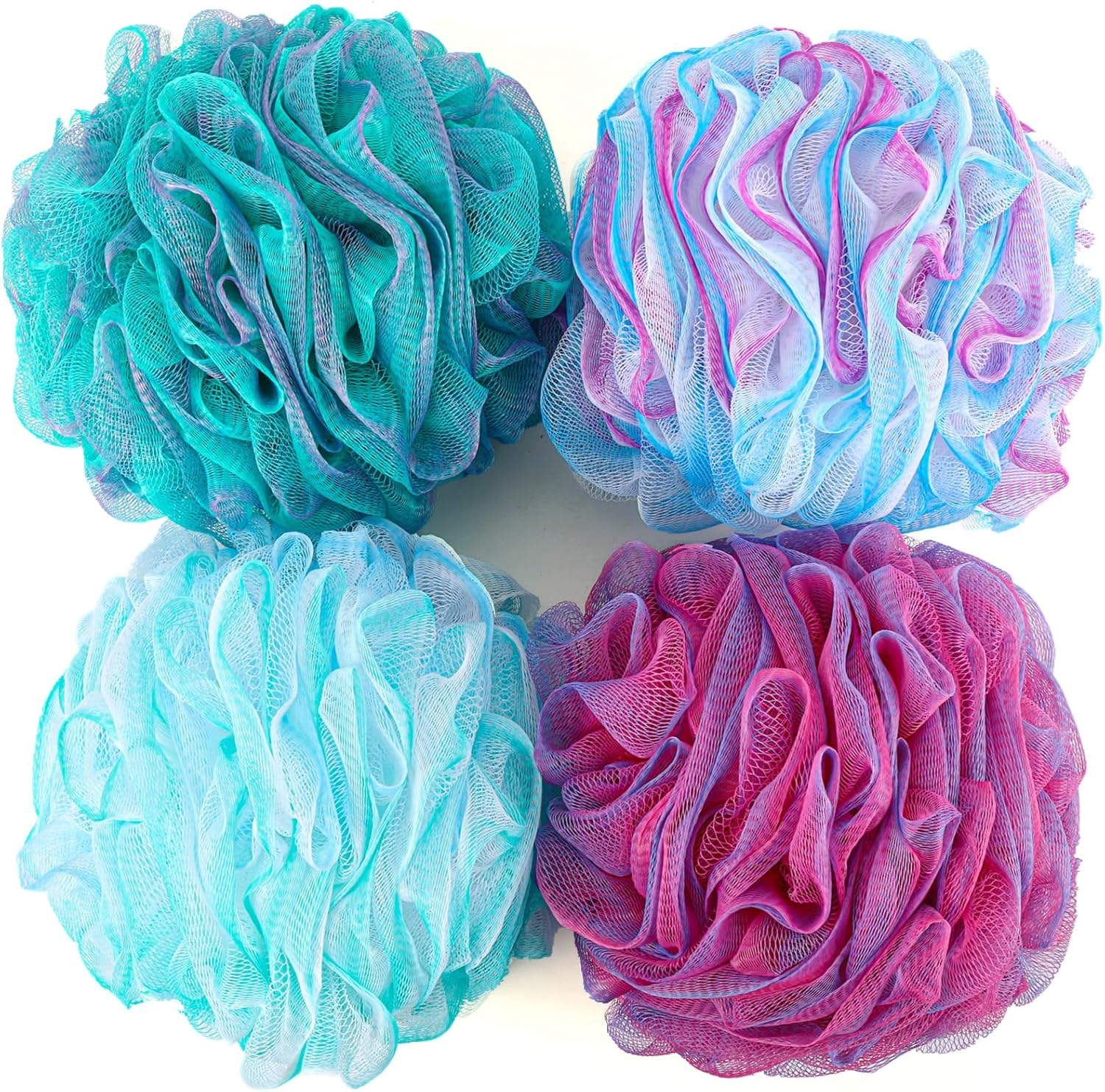 BTYMS XXL Large Loofah Bath Sponge 100G/Pc, Exfoliating Mesh Pouf Bath Scrunchies Shower Puffs - Pack of 4 image number 5
