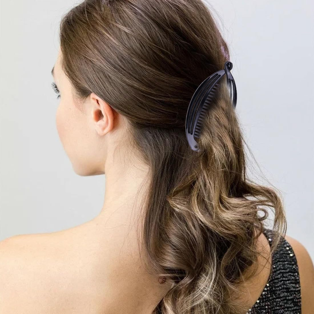 Pack of 3 Banana Clips Hair Clips Banana Fish Combs Fish Clips Banana Clip Hair Tinted Comb Handle Size 14 Cm for Women Girls Vintage Fishtail Hair Clip French image number 2