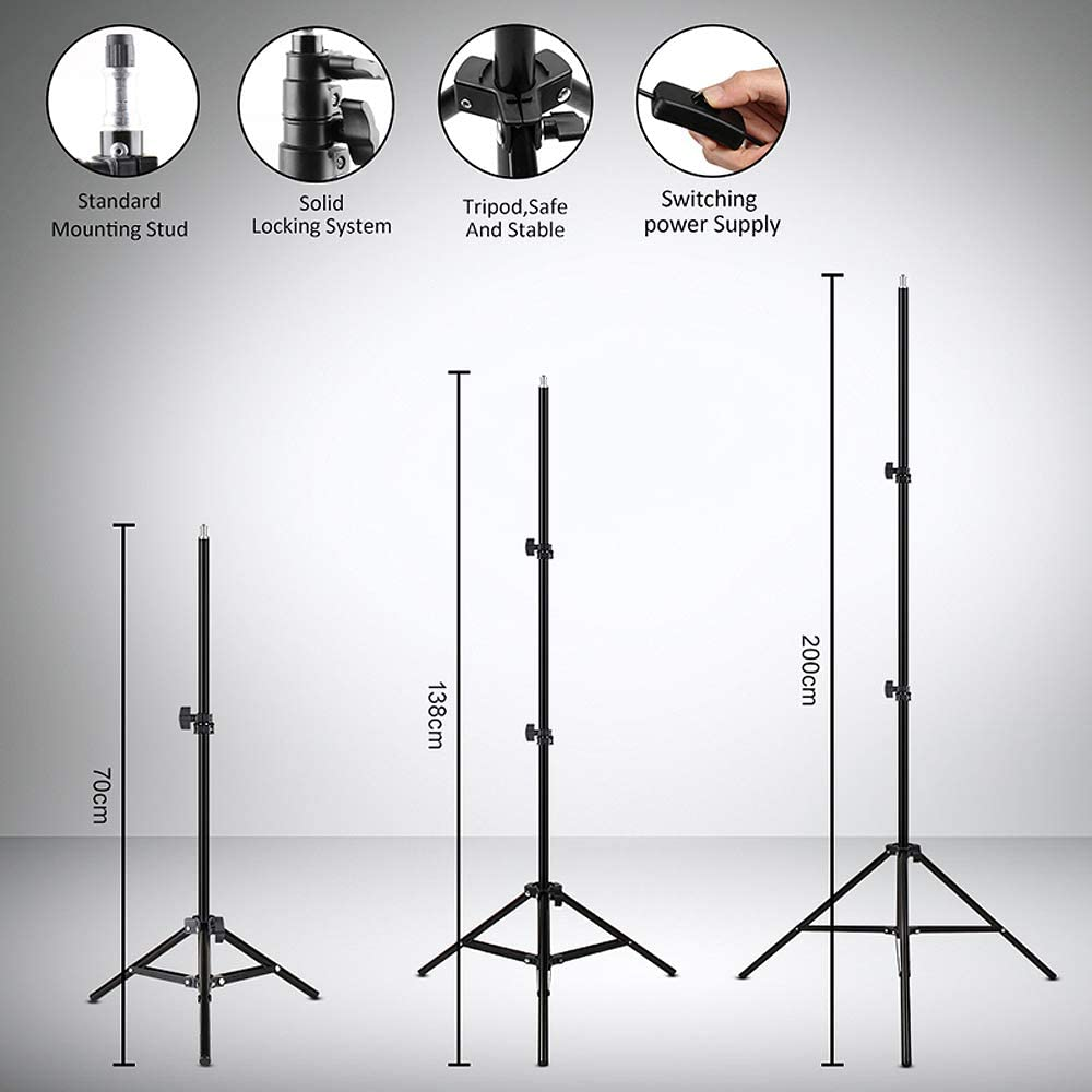 Softbox Lighting Kit, Professional Photography 2X 85W 3200K-5600K Dimmable LED Continuous Light Studio Equipment with 50X70Cm Soft Box Reflectors for Portrait Product Fashion Shooting. image number 5