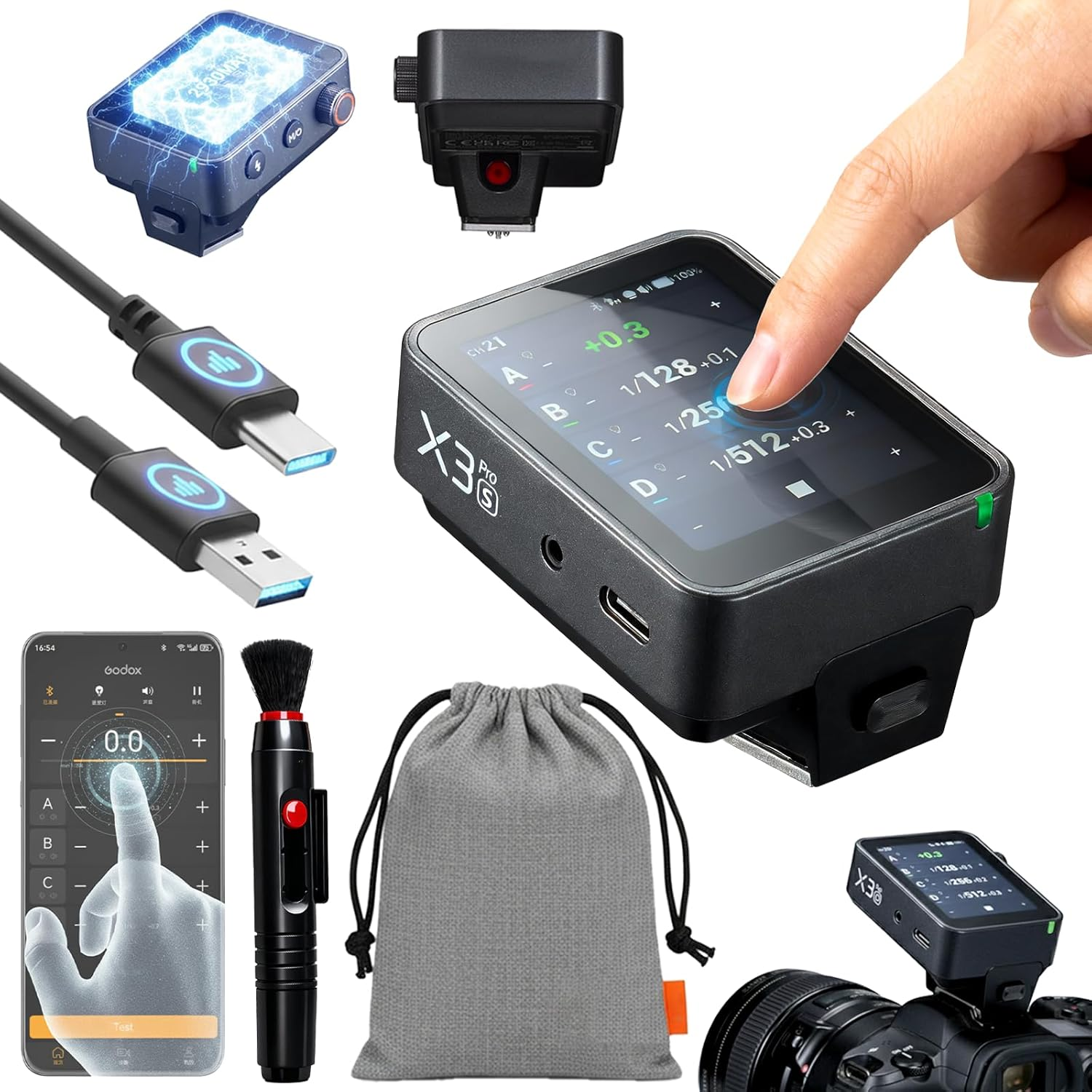 Godox X3PRO for Sony, GODOX X3PROS X3 PRO S TTL Wireless Flash Trigger, X3S Upgrade Version with APP Control and Bigger 2.4" LCD Touch Screen, One-Shoot/All-Shoot/L-858 Mode and Shutter Control image number 6