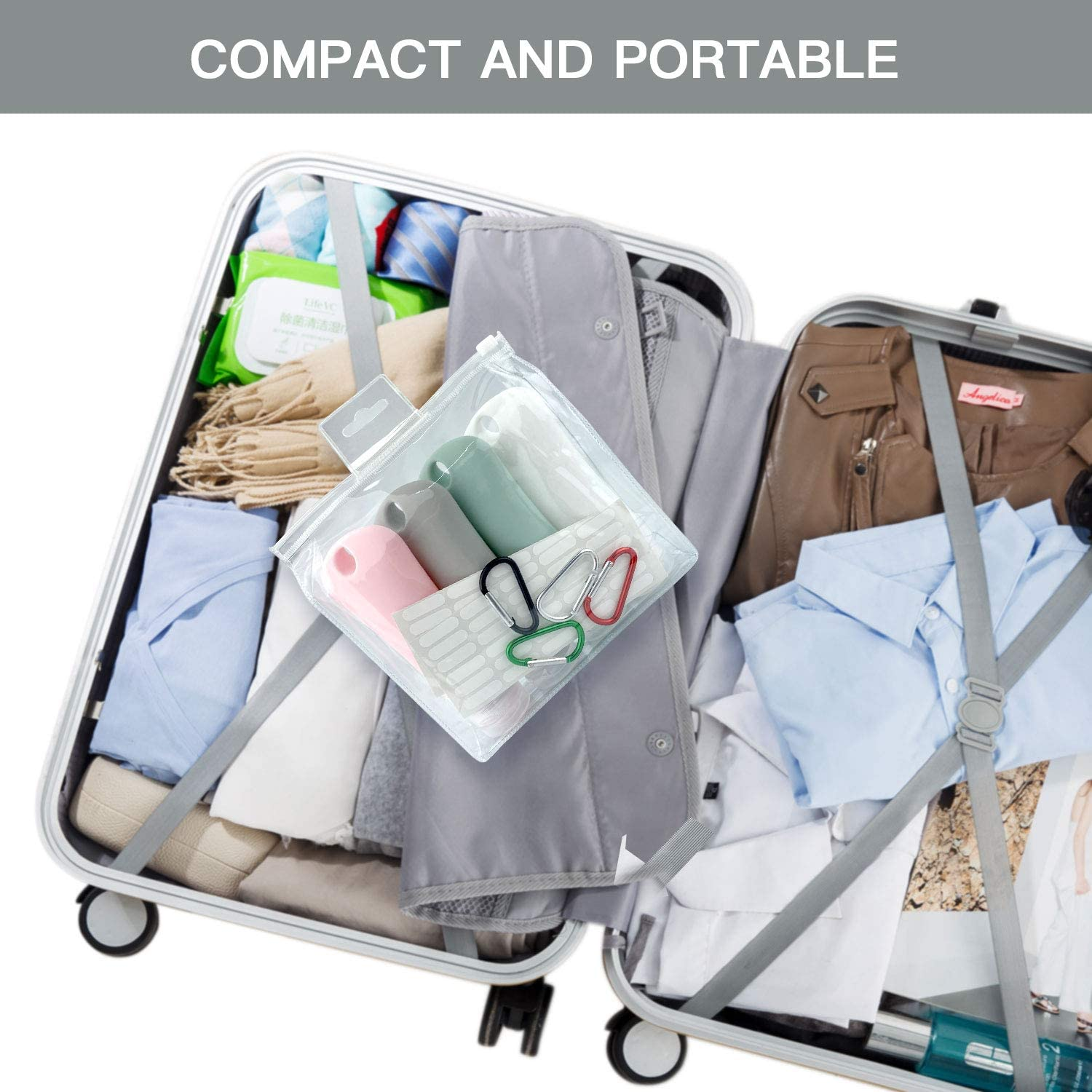 Aoyeious Silicone Travel Bottles Set, Leak Proof Squeezable Portable Tubes Travel Size Toiletries Containers, Travel Tube Sets Cosmetic Toiletry Containers for Shampoo Lotion Soap- 4 Pack (3 Fl. Oz), image number 1