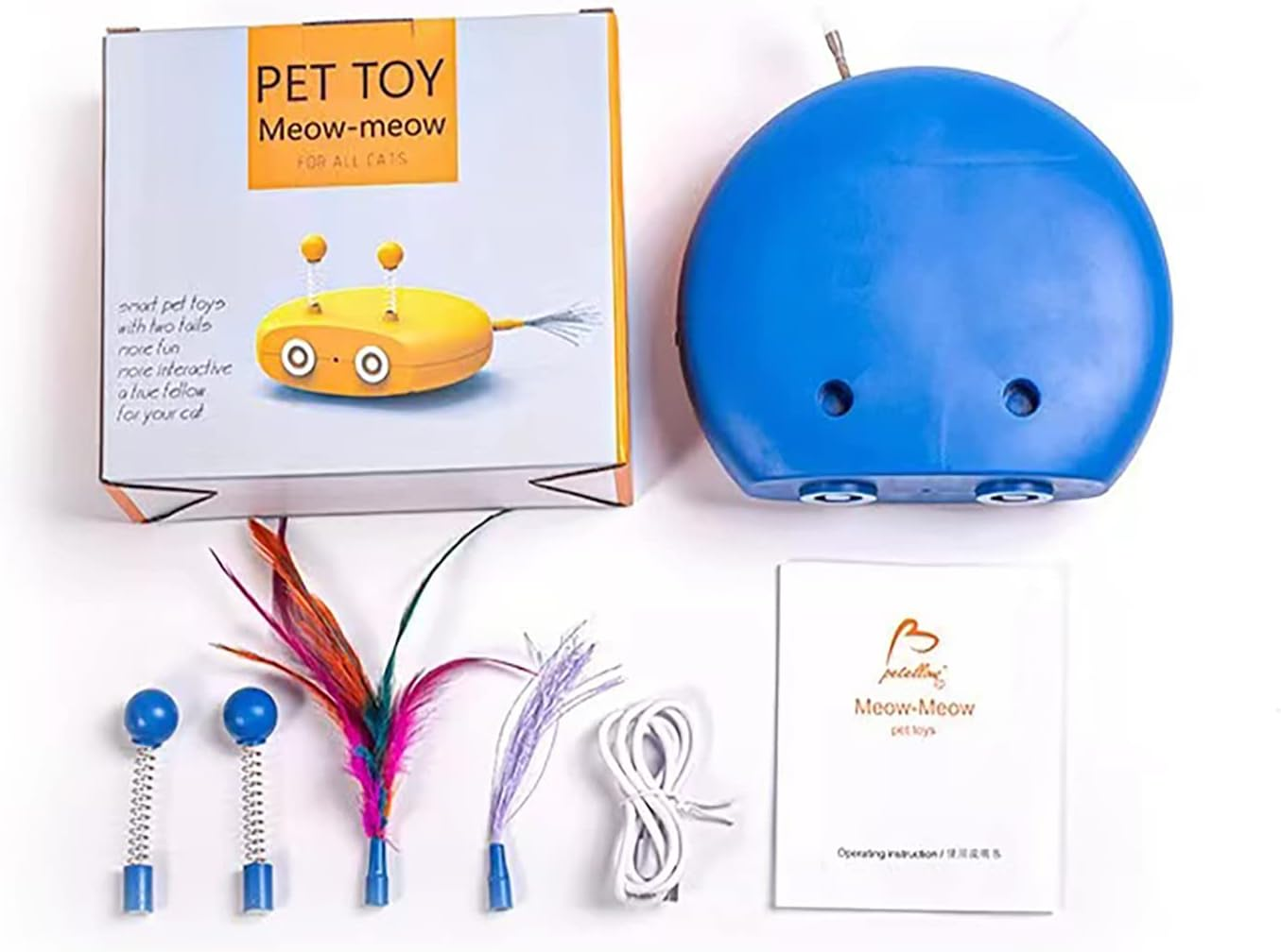 Interactive Cat Toys, Cat Feather Wands, Cat Laser Toys, Imitation Bird Calls, USB Rechargeable, Indoor Intelligent Cat Toys with Universal Wheels /218 image number 2